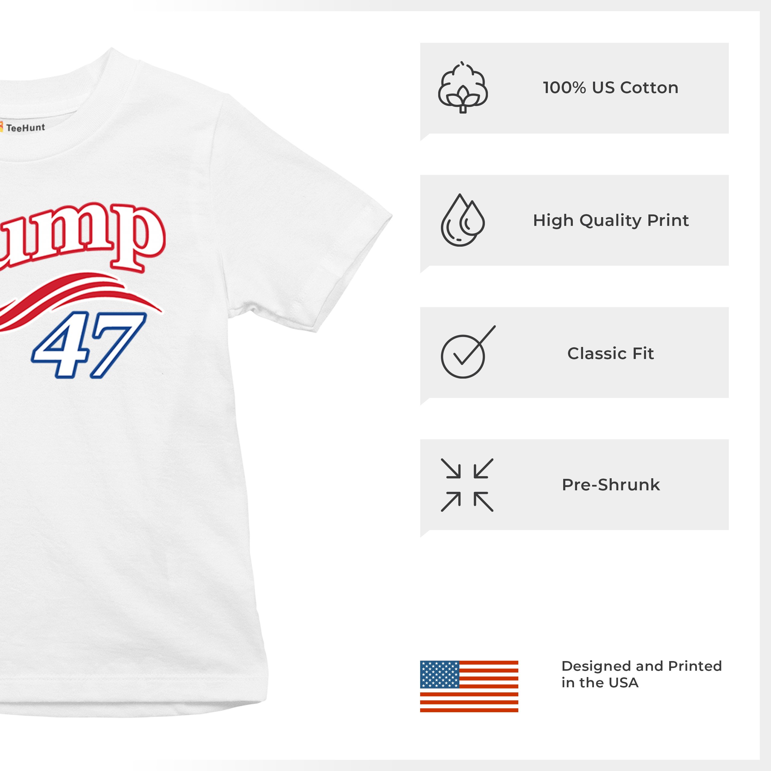 Trump 47 Star Youth T-shirt 47th President Elect JD Vance MAGA 2024 Fight Kids - Picture 28 of 50