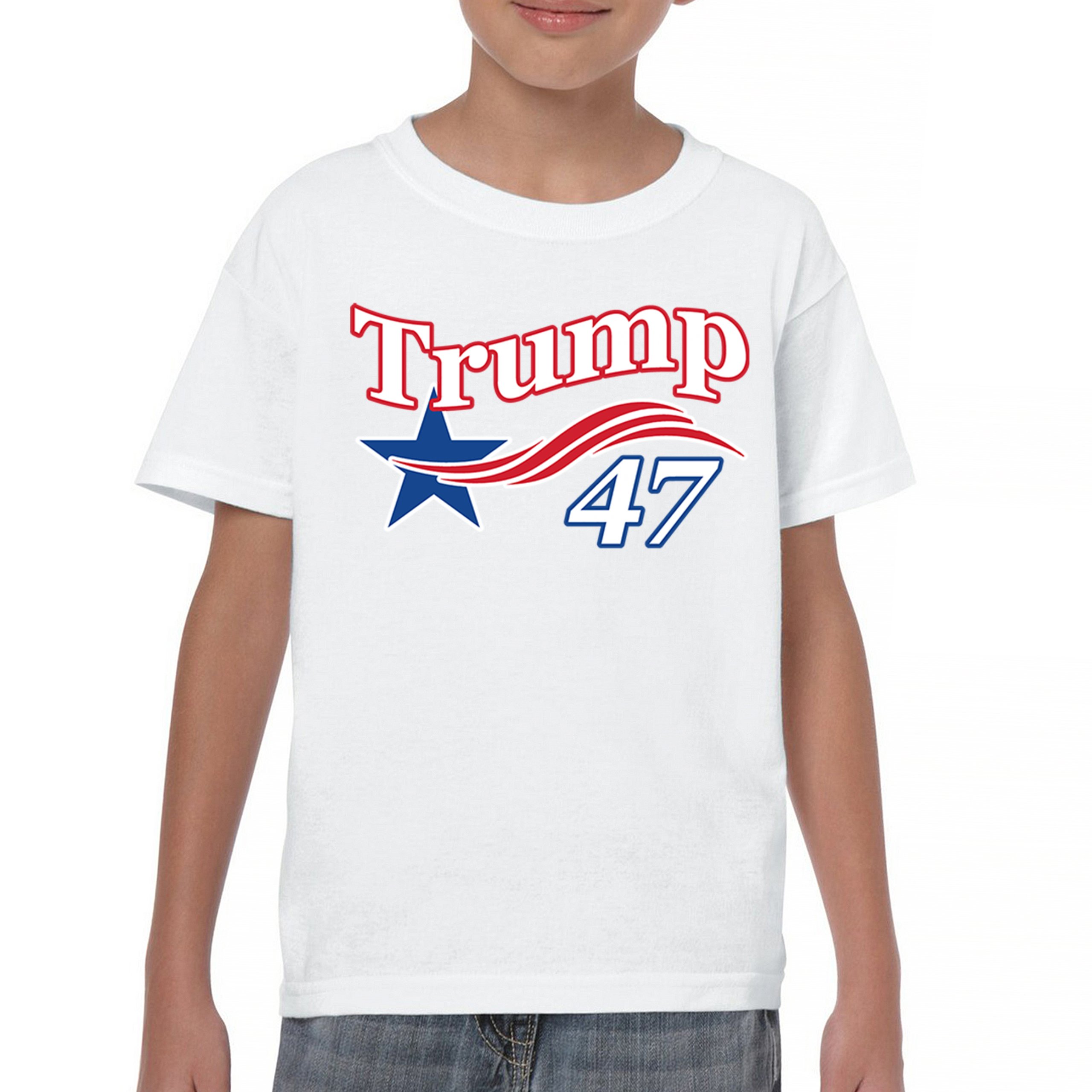 Trump 47 Star Youth T-shirt 47th President Elect JD Vance MAGA 2024 Fight Kids - Picture 23 of 50