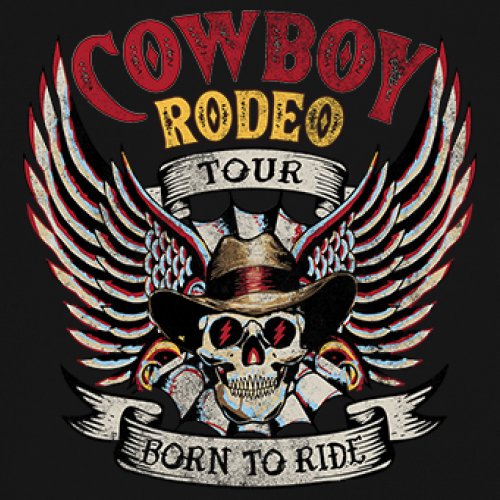 ALTRA T shirt Cowboy Rodeo Tour uomo scollo a V nata per cavalcare biker teschio vita di campagna