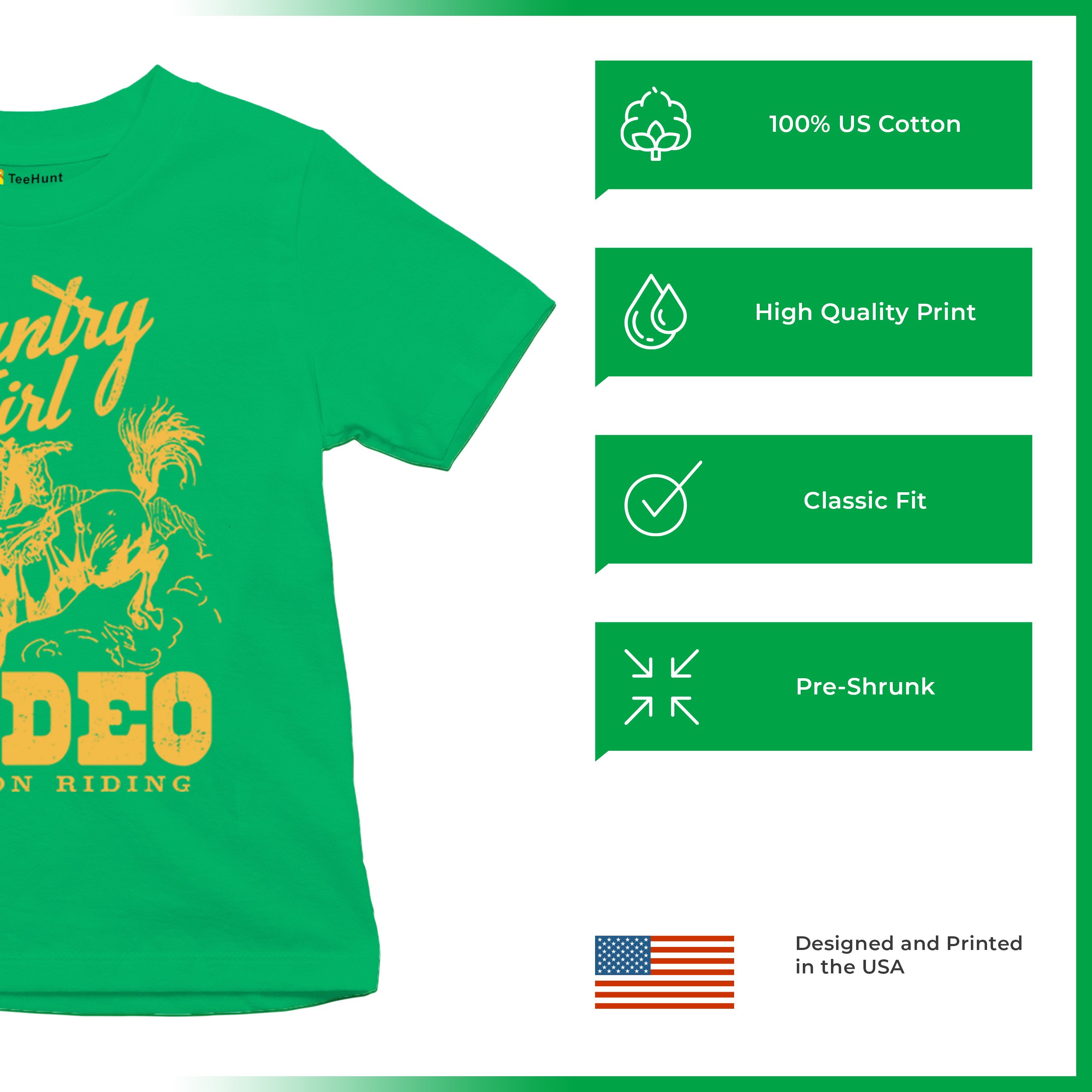 Country Girl Rodeo Youth T-shirt Keep On Riding Western Cowgirl Kids - Picture 35 of 50