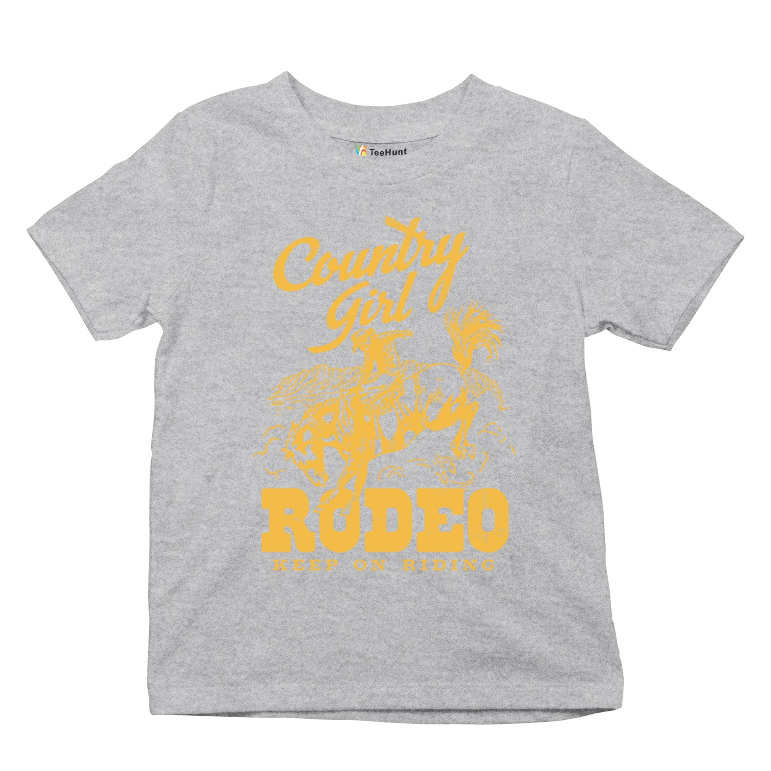 Country Girl Rodeo Youth T-shirt Keep On Riding Western Cowgirl Kids - Picture 13 of 50