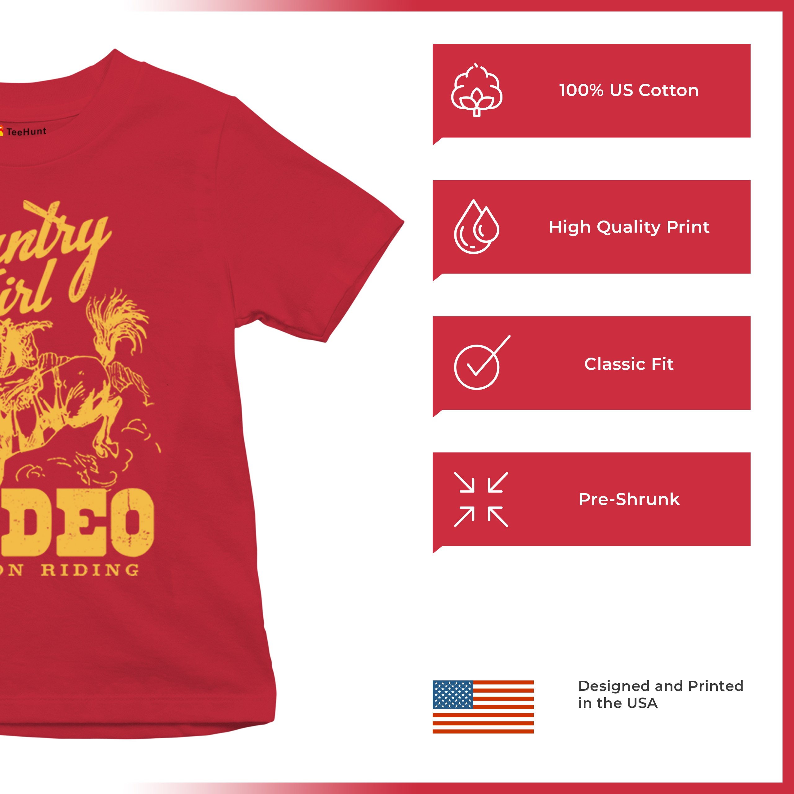 Country Girl Rodeo Youth T-shirt Keep On Riding Western Cowgirl Kids - Picture 21 of 50