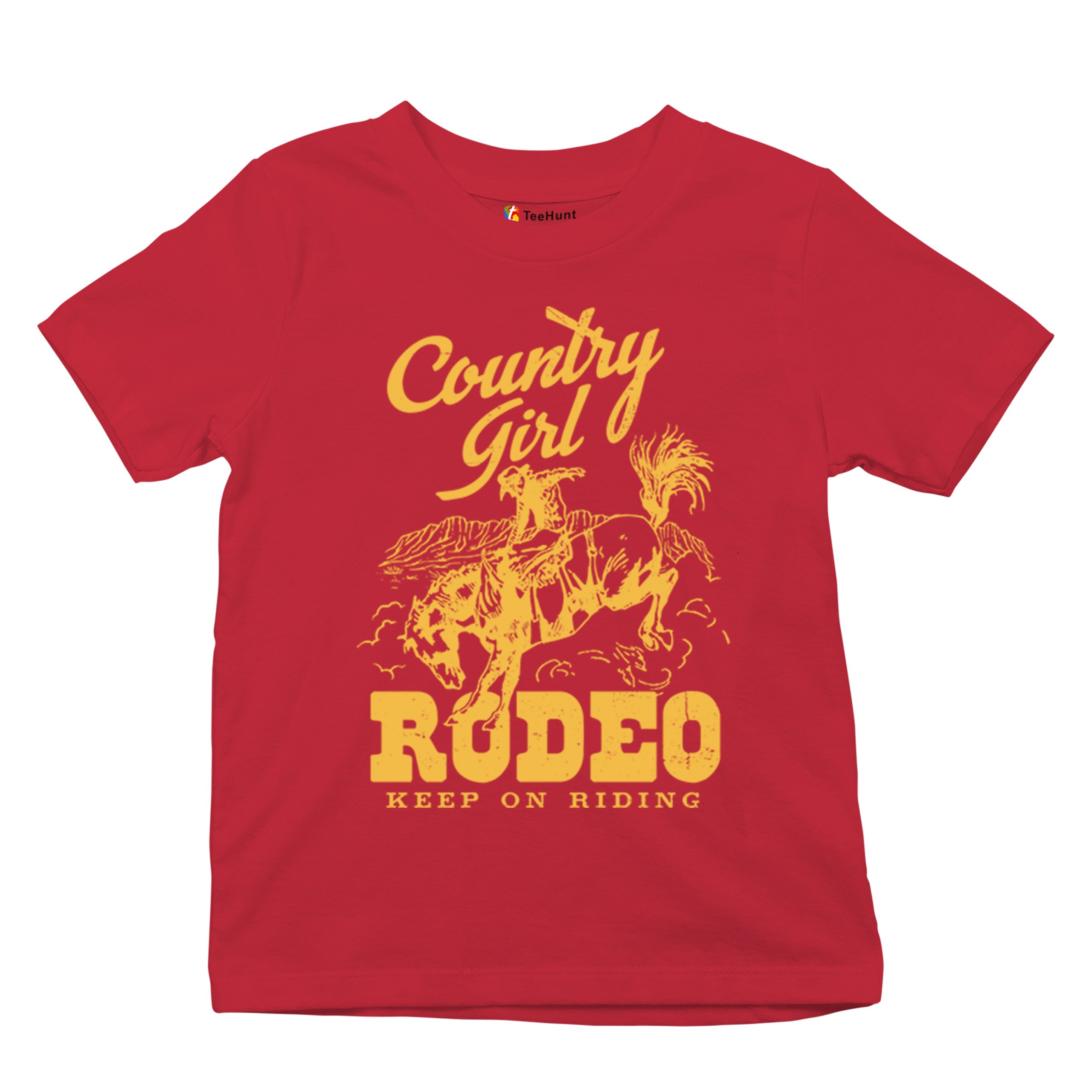 Country Girl Rodeo Youth T-shirt Keep On Riding Western Cowgirl Kids - Picture 20 of 50