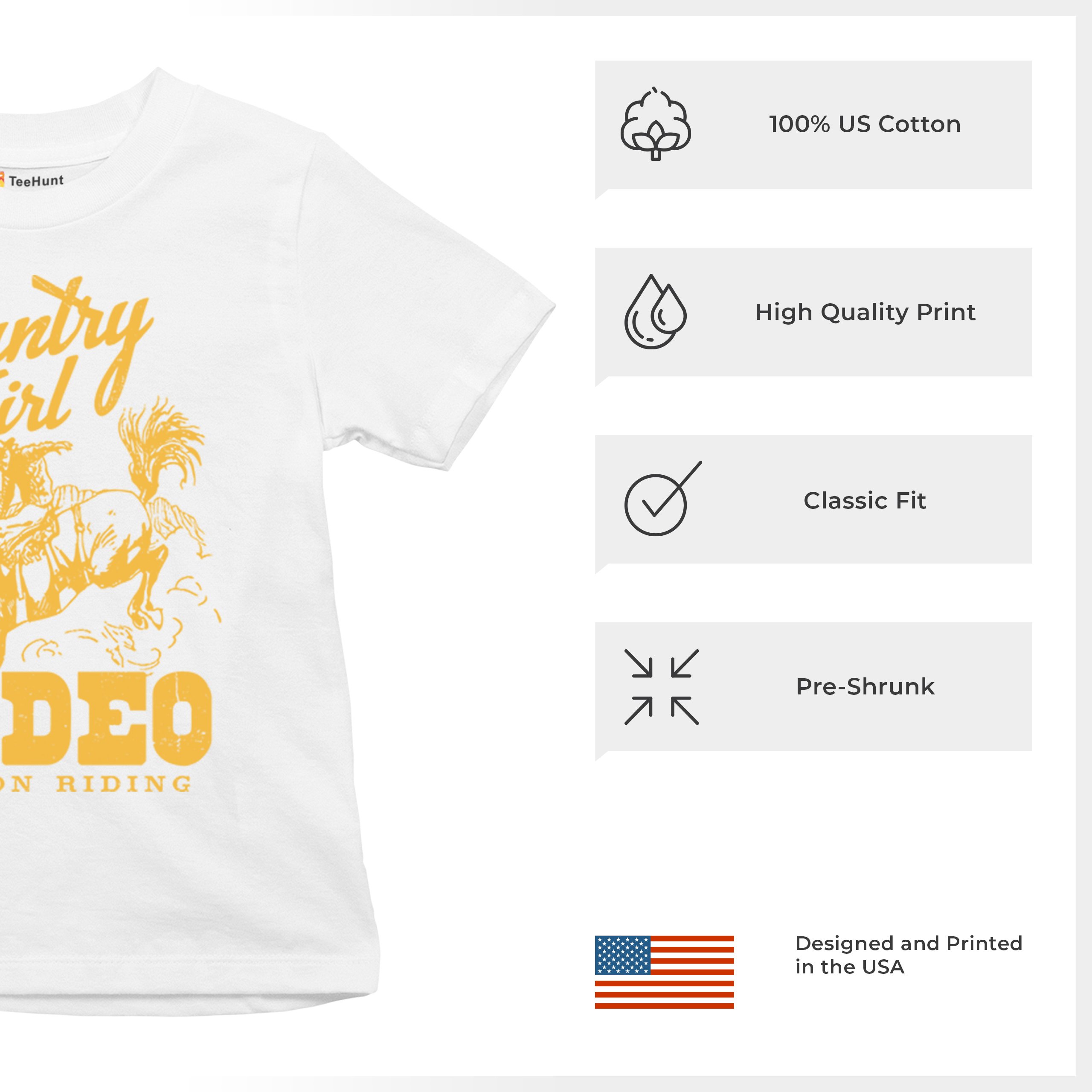 Country Girl Rodeo Youth T-shirt Keep On Riding Western Cowgirl Kids - Picture 28 of 50