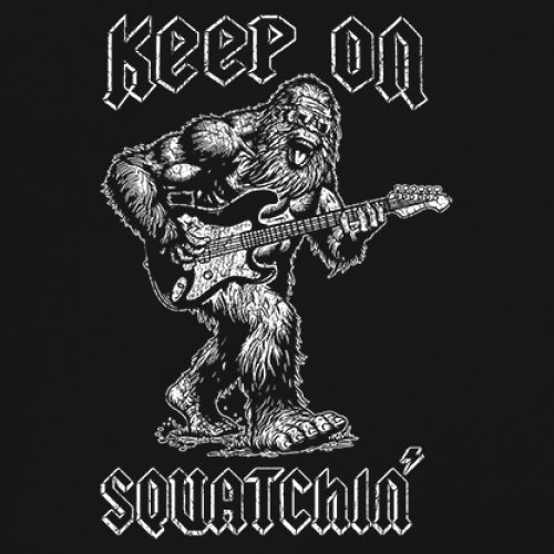 ALTRA Canotta Keep On Squatchin divertente Sasquatch Rock N Roll Bigfoot chitarra uomo top