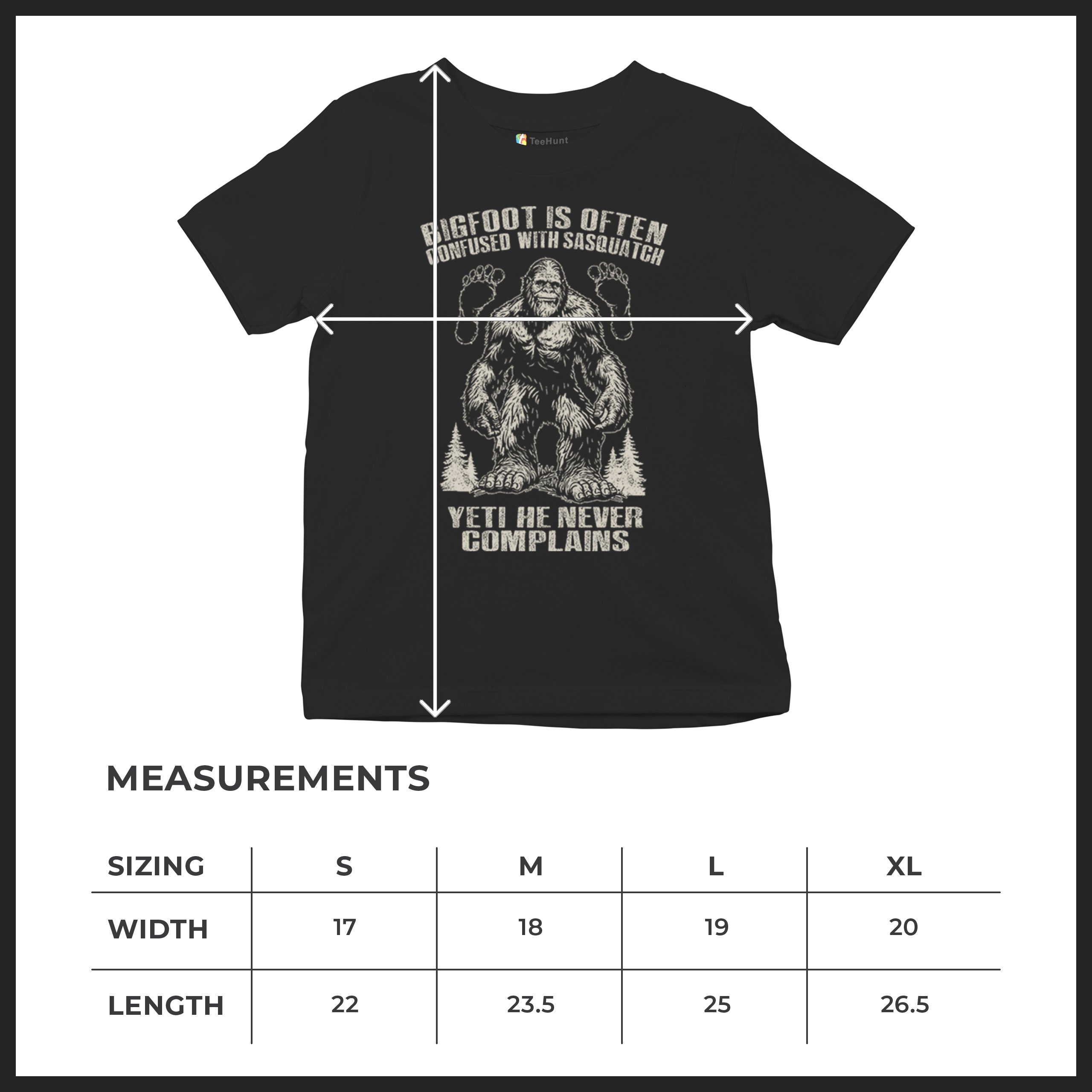 Bigfoot Is Often Confused With Sasquatch Youth T-shirt Yeti Hike Camping Kids - Picture 8 of 22