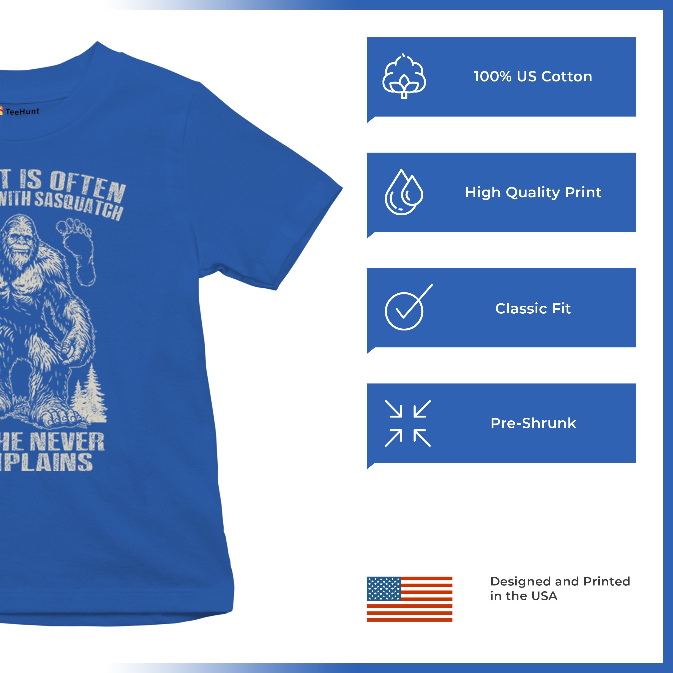 Bigfoot Is Often Confused With Sasquatch Youth T-shirt Yeti Hike Camping Kids - Picture 21 of 22