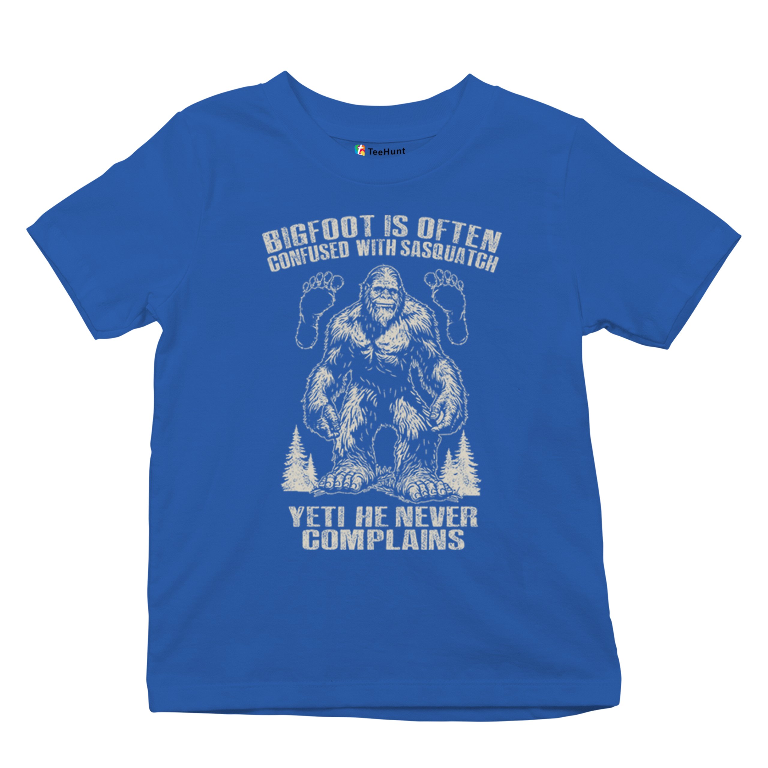 Bigfoot Is Often Confused With Sasquatch Youth T-shirt Yeti Hike Camping Kids - Picture 20 of 22