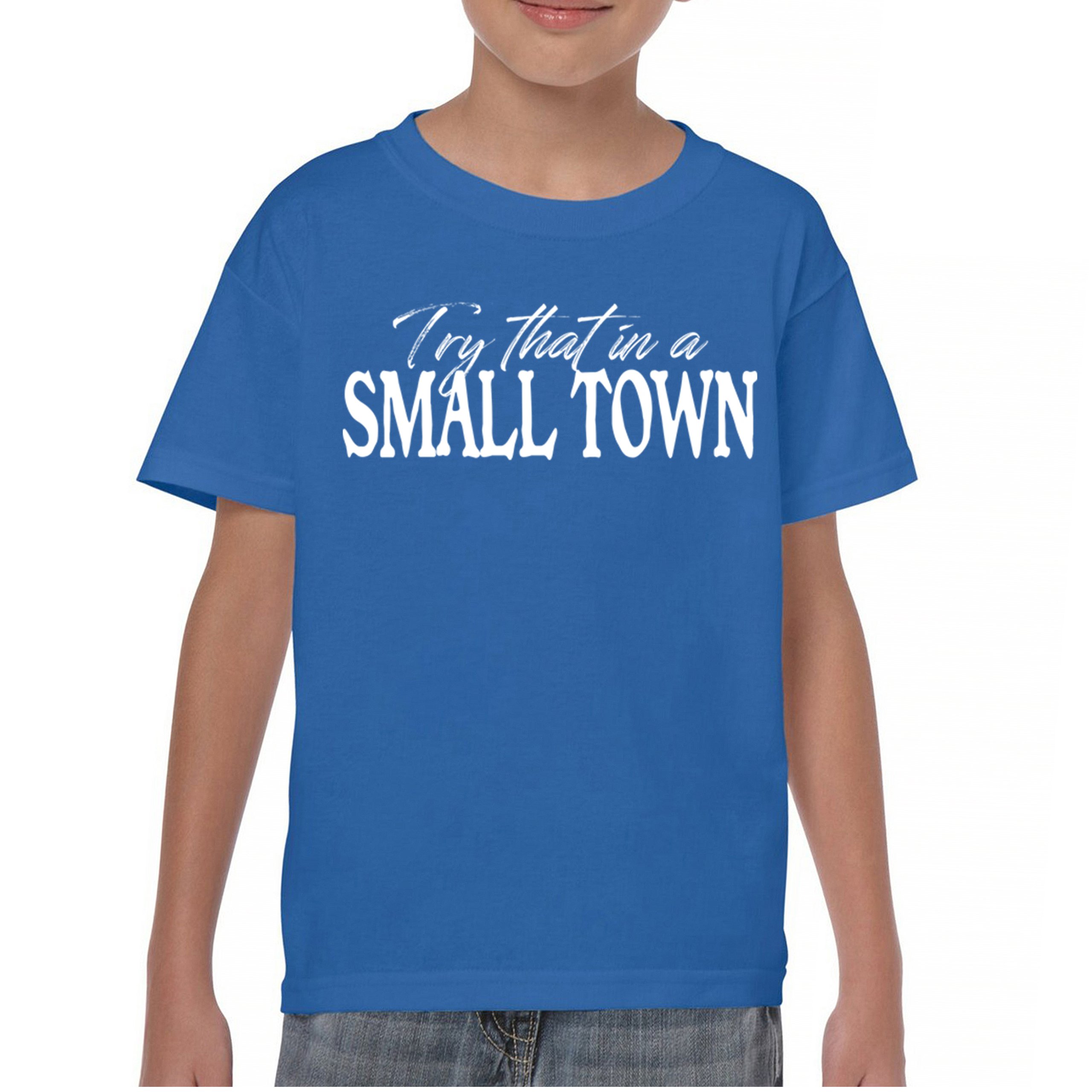 Try That in a Small Town Youth T-shirt American Patriotic Conservative US Kids - Picture 23 of 36