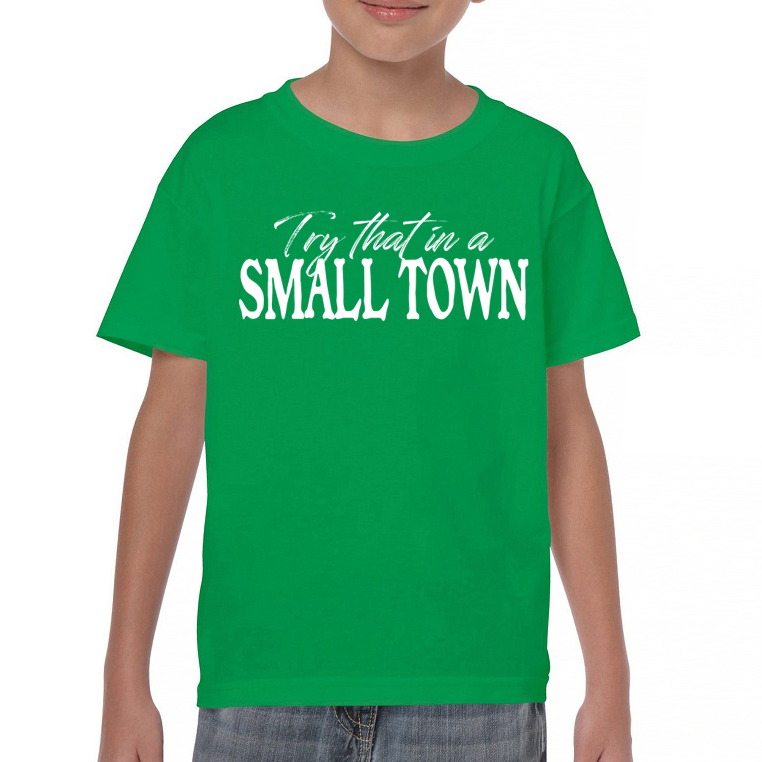 Try That in a Small Town Youth T-shirt American Patriotic Conservative US Kids - Picture 16 of 36