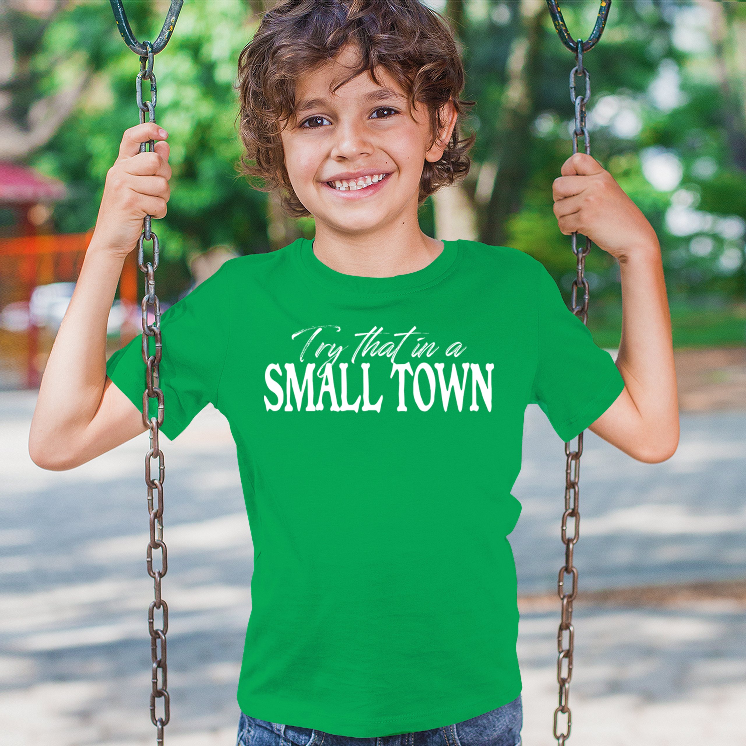 Try That in a Small Town Youth T-shirt American Patriotic Conservative US Kids - Picture 19 of 36