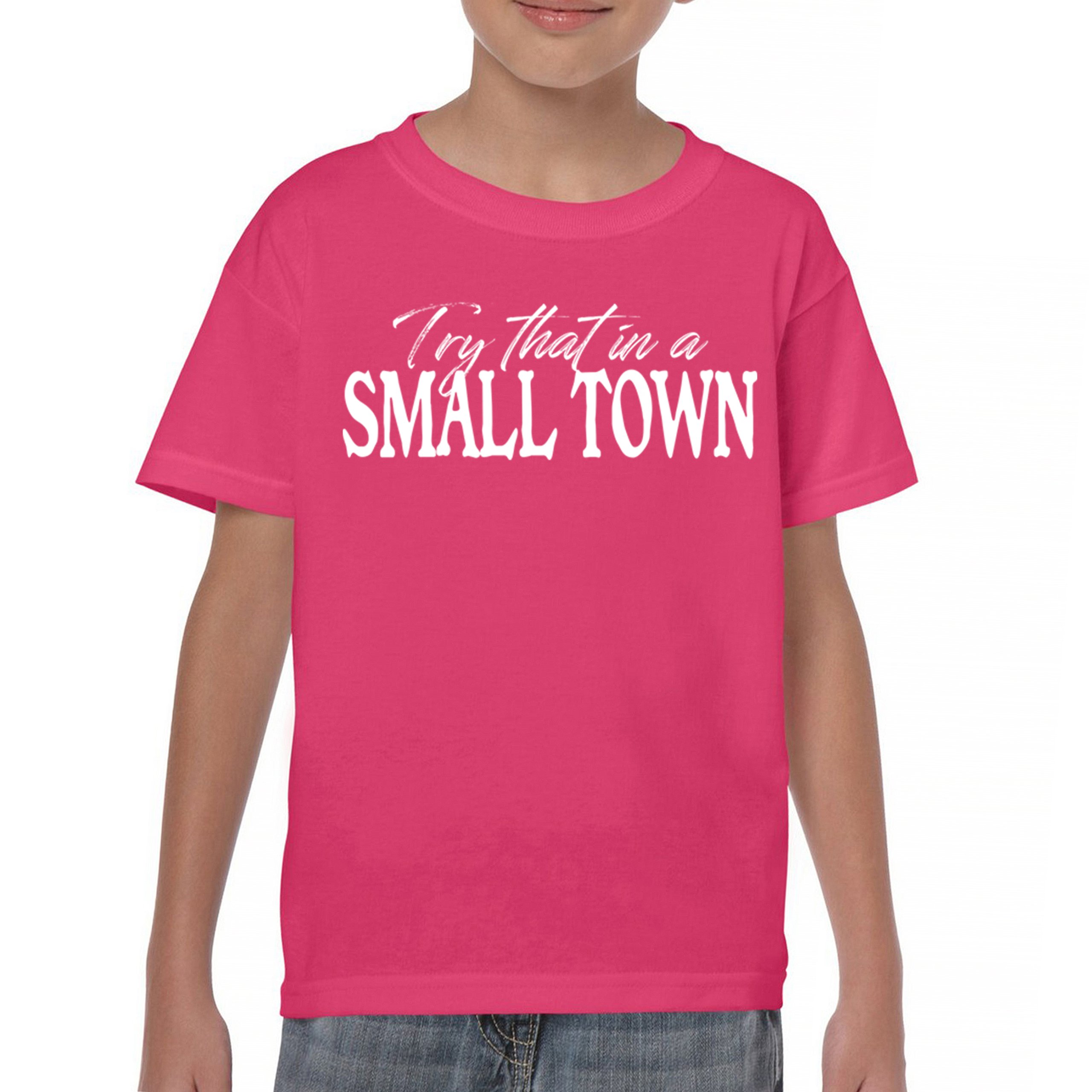 Try That in a Small Town Youth T-shirt American Patriotic Conservative US Kids - Picture 30 of 36