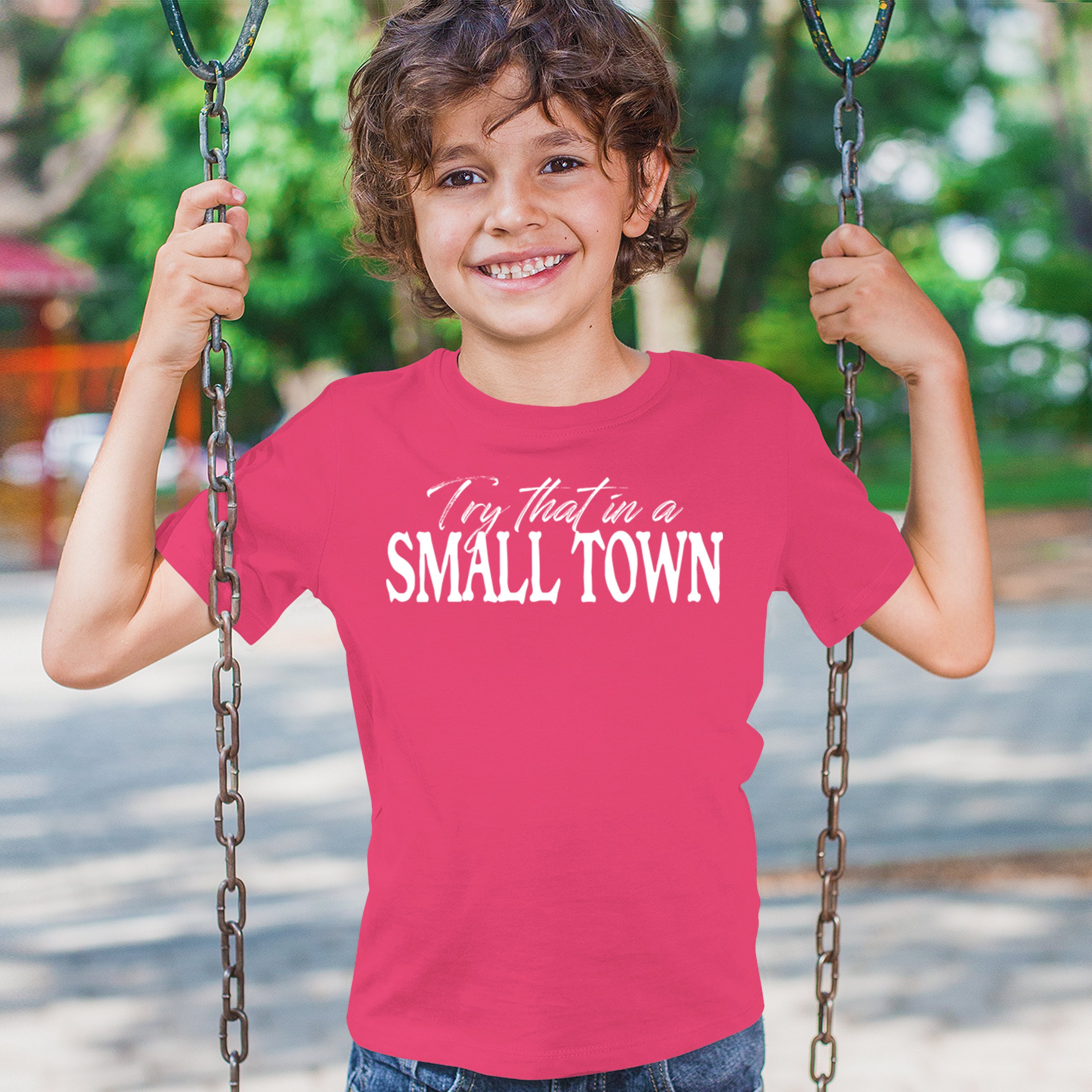 Try That in a Small Town Youth T-shirt American Patriotic Conservative US Kids - Picture 33 of 36
