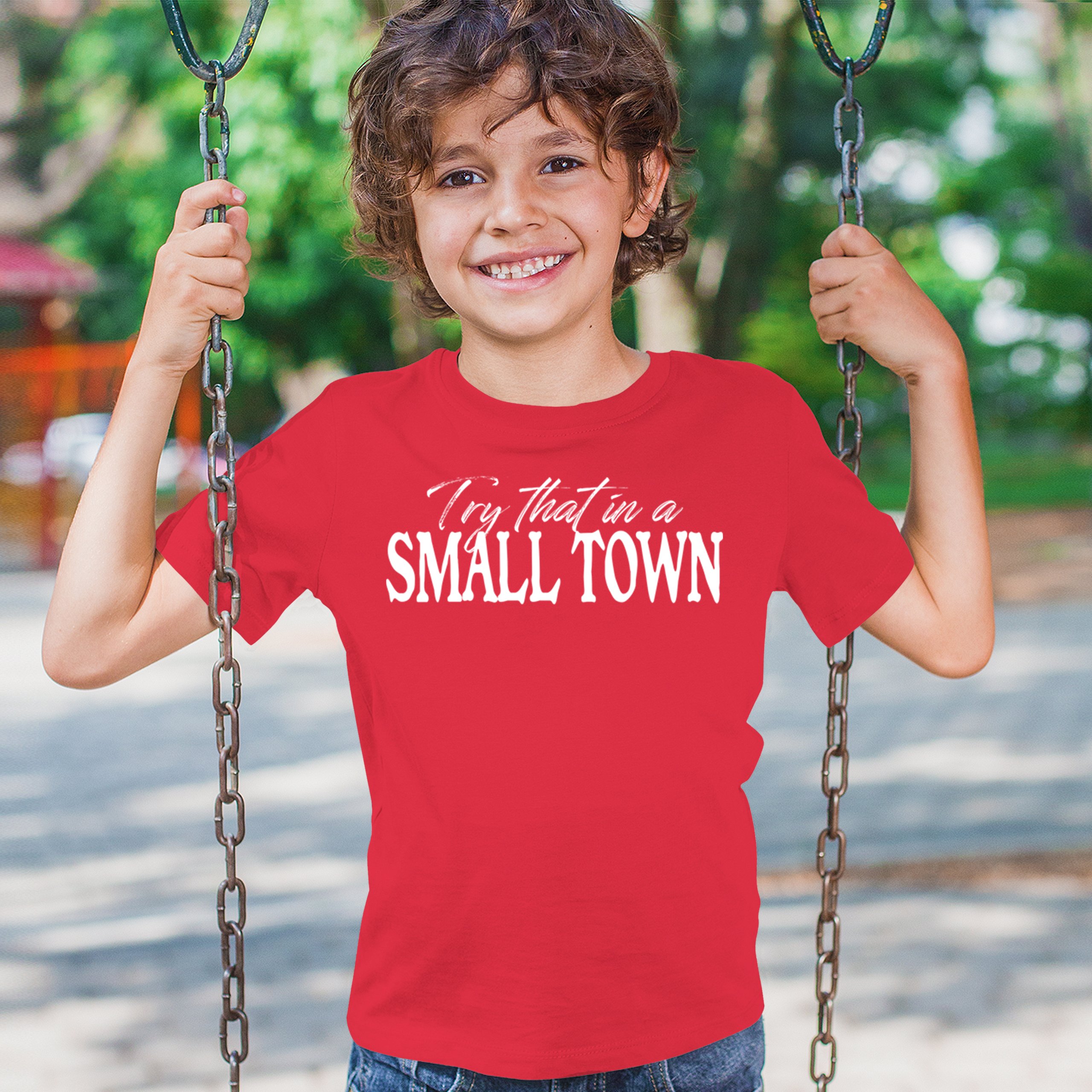 Try That in a Small Town Youth T-shirt American Patriotic Conservative US Kids - Picture 12 of 36
