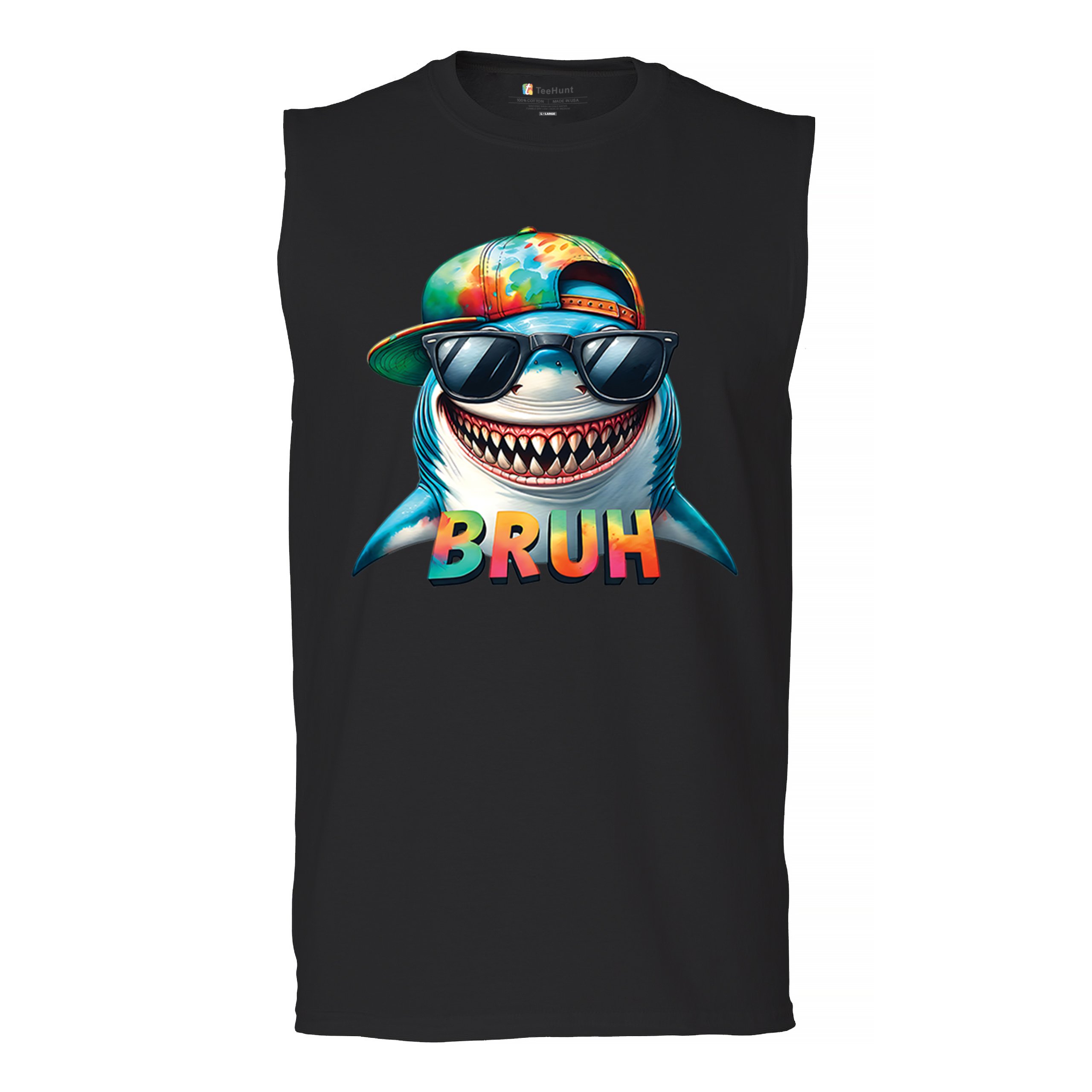 Bruh Shark Men&rsquo;s Muscle Shirt Gen Z Goofy Tralalero Tralala Skibidi Sigma