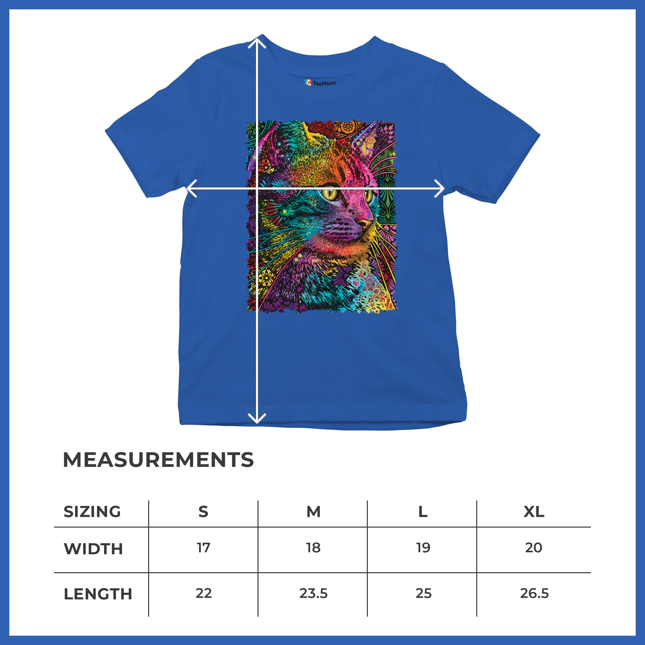 Lovable Cat Youth T-shirt Dean Russo Colorful Felis Catus Pattern Art Kids - Picture 43 of 50