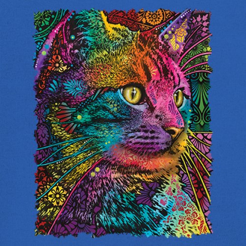 Lovable Cat Youth T-shirt Dean Russo Colorful Felis Catus Pattern Art Kids - Picture 39 of 50