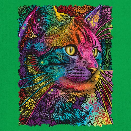 Lovable Cat Youth T-shirt Dean Russo Colorful Felis Catus Pattern Art Kids - Picture 32 of 50