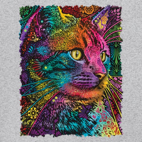 Lovable Cat Youth T-shirt Dean Russo Colorful Felis Catus Pattern Art Kids - Picture 11 of 50