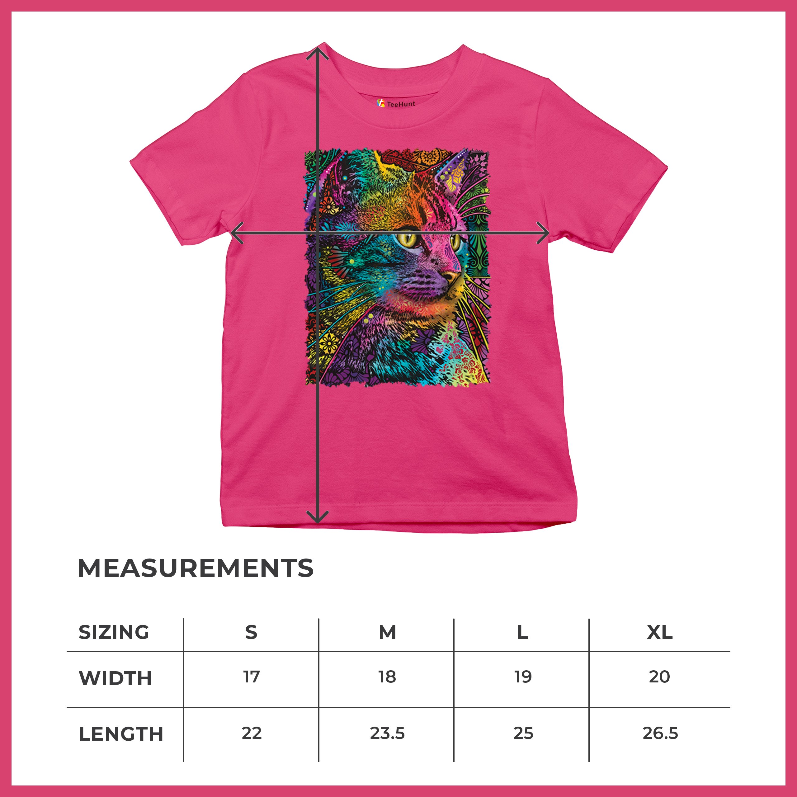 Lovable Cat Youth T-shirt Dean Russo Colorful Felis Catus Pattern Art Kids - Picture 50 of 50
