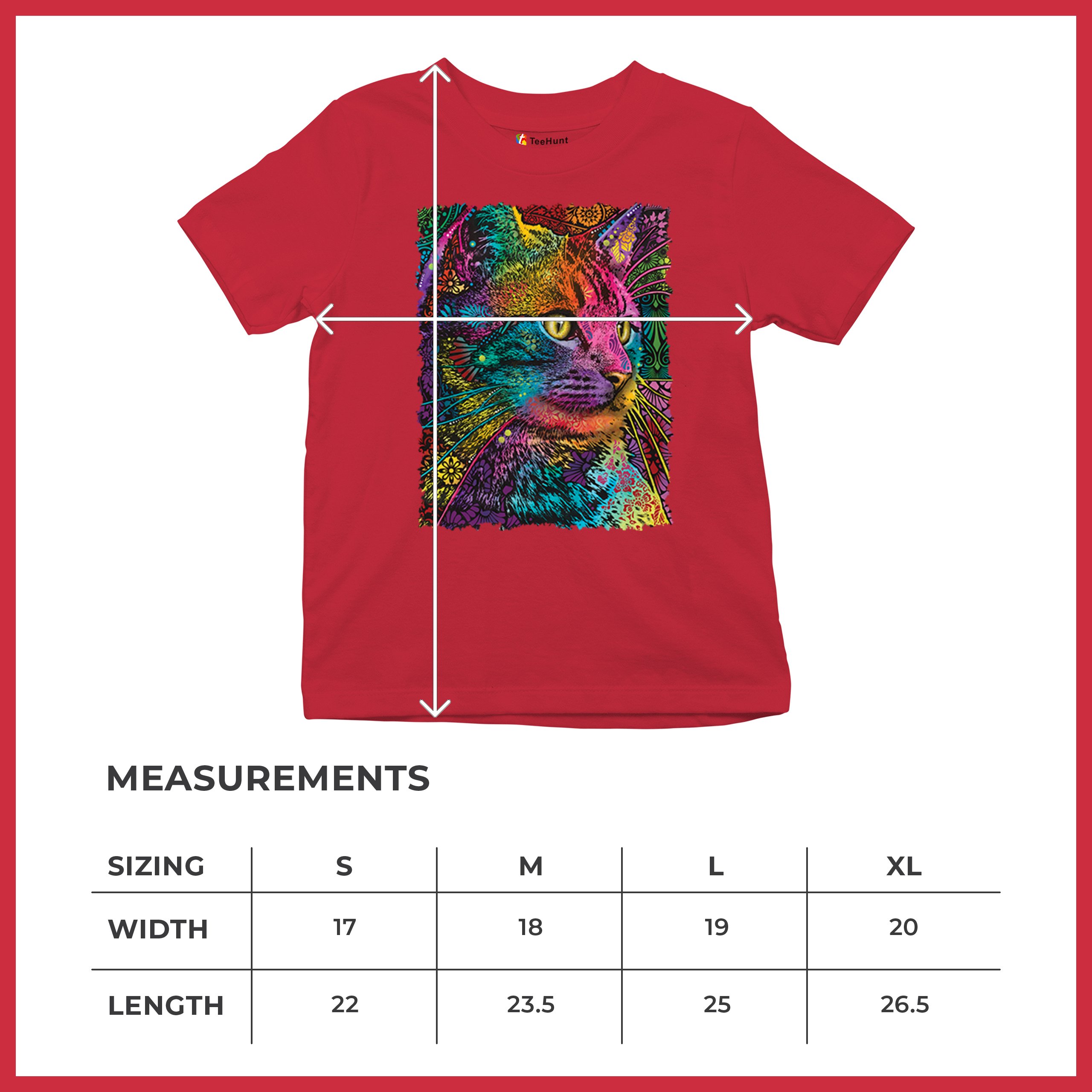 Lovable Cat Youth T-shirt Dean Russo Colorful Felis Catus Pattern Art Kids - Picture 22 of 50