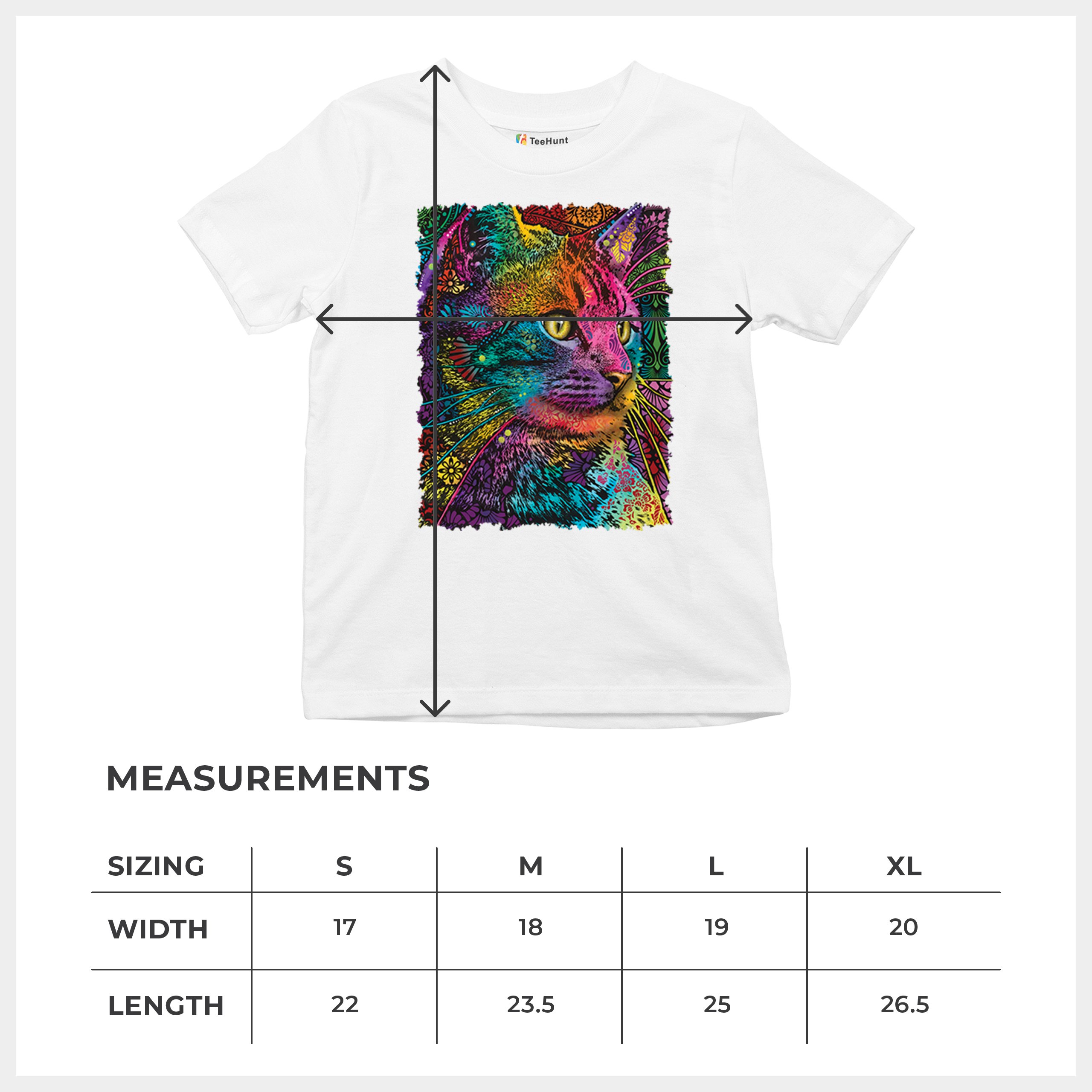 Lovable Cat Youth T-shirt Dean Russo Colorful Felis Catus Pattern Art Kids - Picture 29 of 50