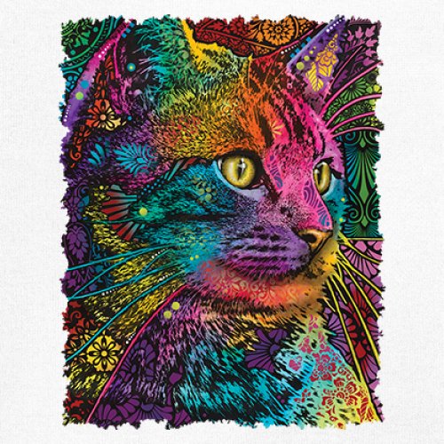 Lovable Cat Youth T-shirt Dean Russo Colorful Felis Catus Pattern Art Kids - Picture 25 of 50