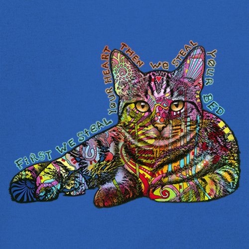 Dean Russo Cute Neon Cat T-Shirt First We Steal Your Heart Kitten Women's Tee