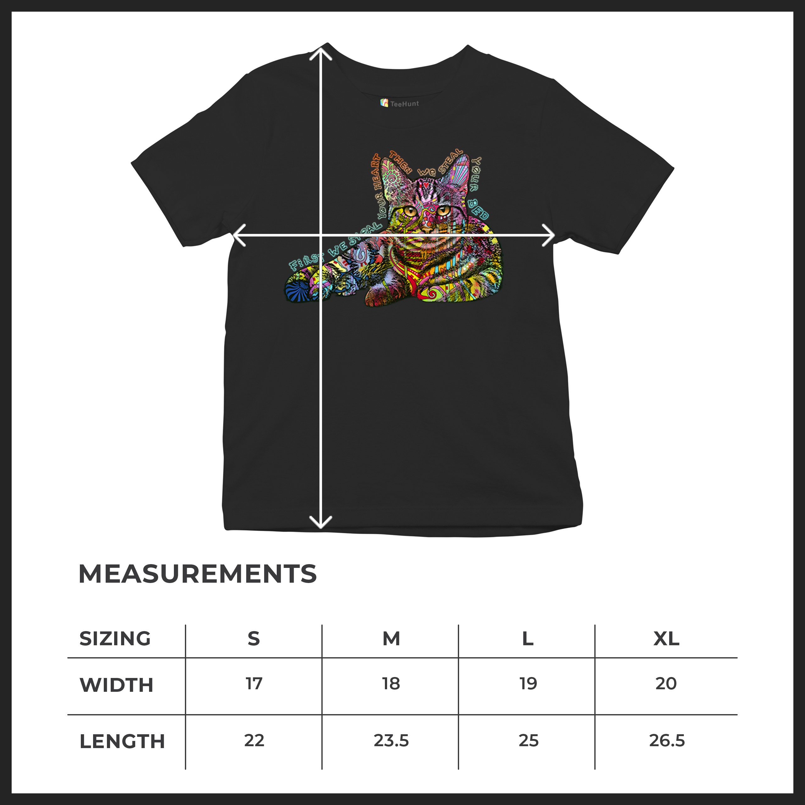 Dean Russo Cute Neon Cat Youth T-shirt First We Steal Your Heart Kitten Kids - Picture 8 of 50