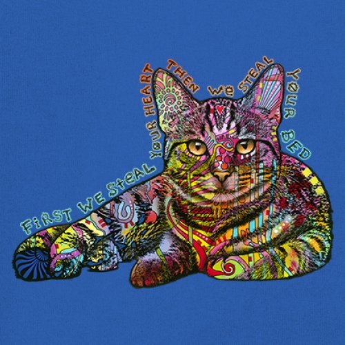 Dean Russo Cute Neon Cat Youth T-shirt First We Steal Your Heart Kitten Kids - Picture 39 of 50