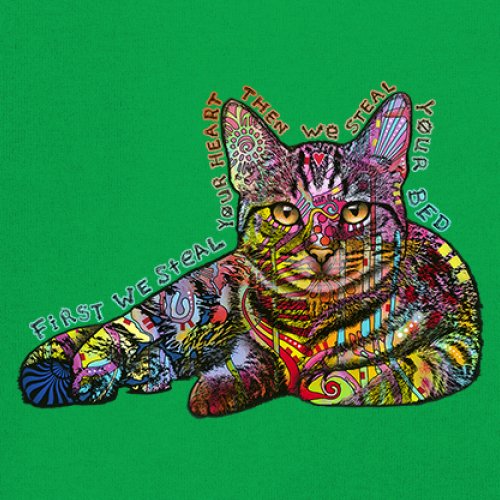 Dean Russo Cute Neon Cat Youth T-shirt First We Steal Your Heart Kitten Kids - Picture 32 of 50