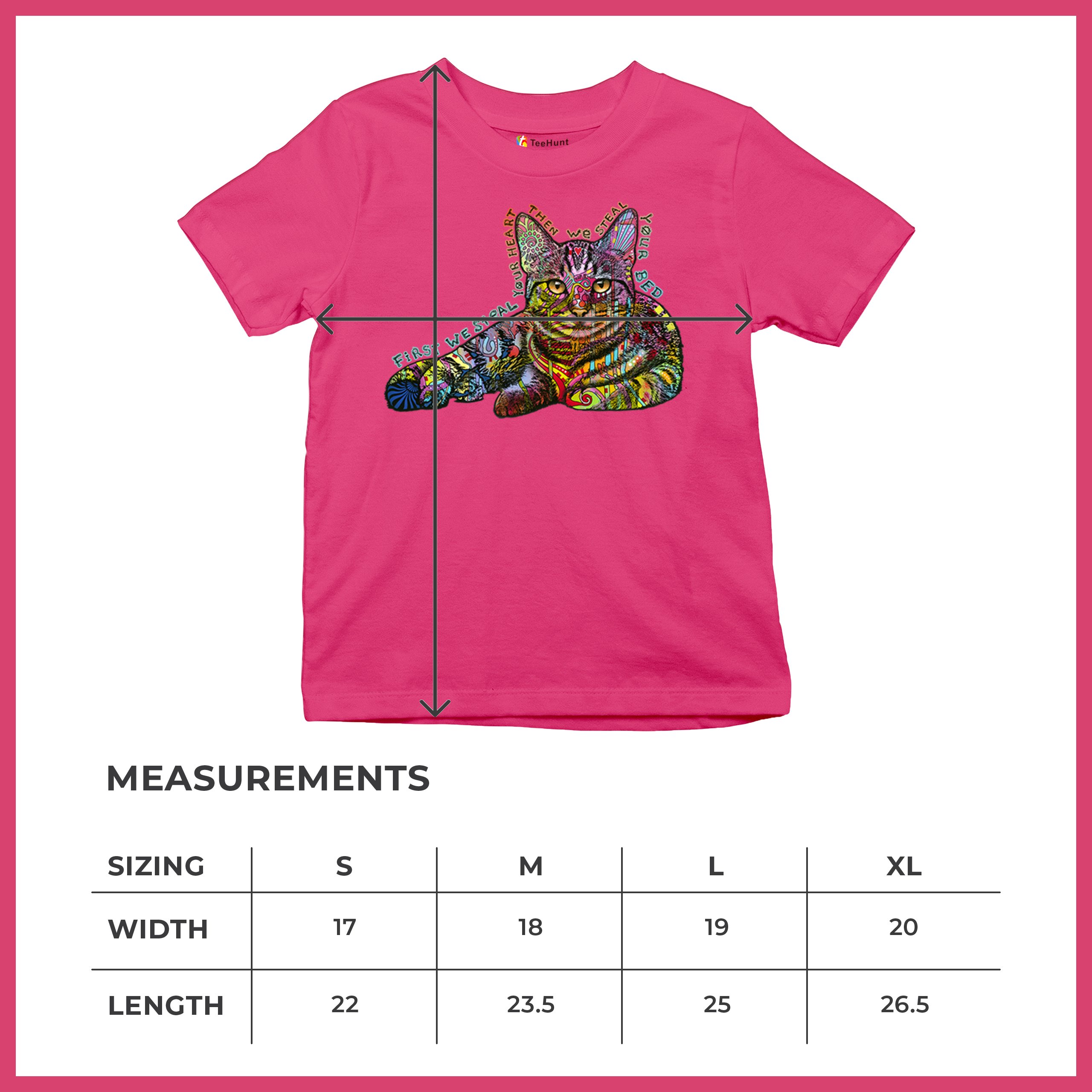 Dean Russo Cute Neon Cat Youth T-shirt First We Steal Your Heart Kitten Kids - Picture 50 of 50