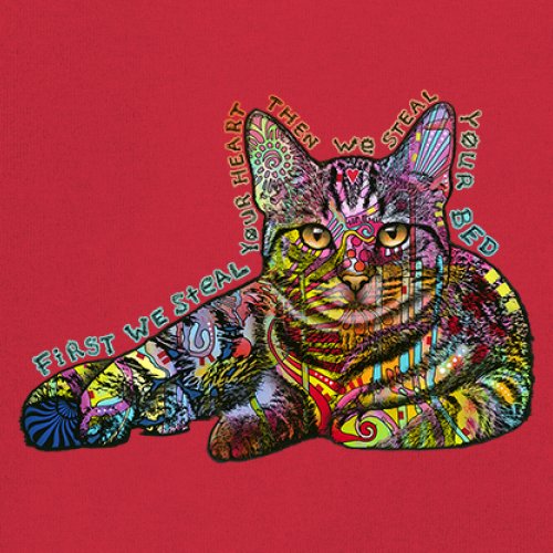 Dean Russo Cute Neon Cat Youth T-shirt First We Steal Your Heart Kitten Kids - Picture 18 of 50