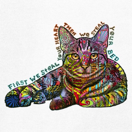 Dean Russo Cute Neon Cat Youth T-shirt First We Steal Your Heart Kitten Kids - Picture 25 of 50