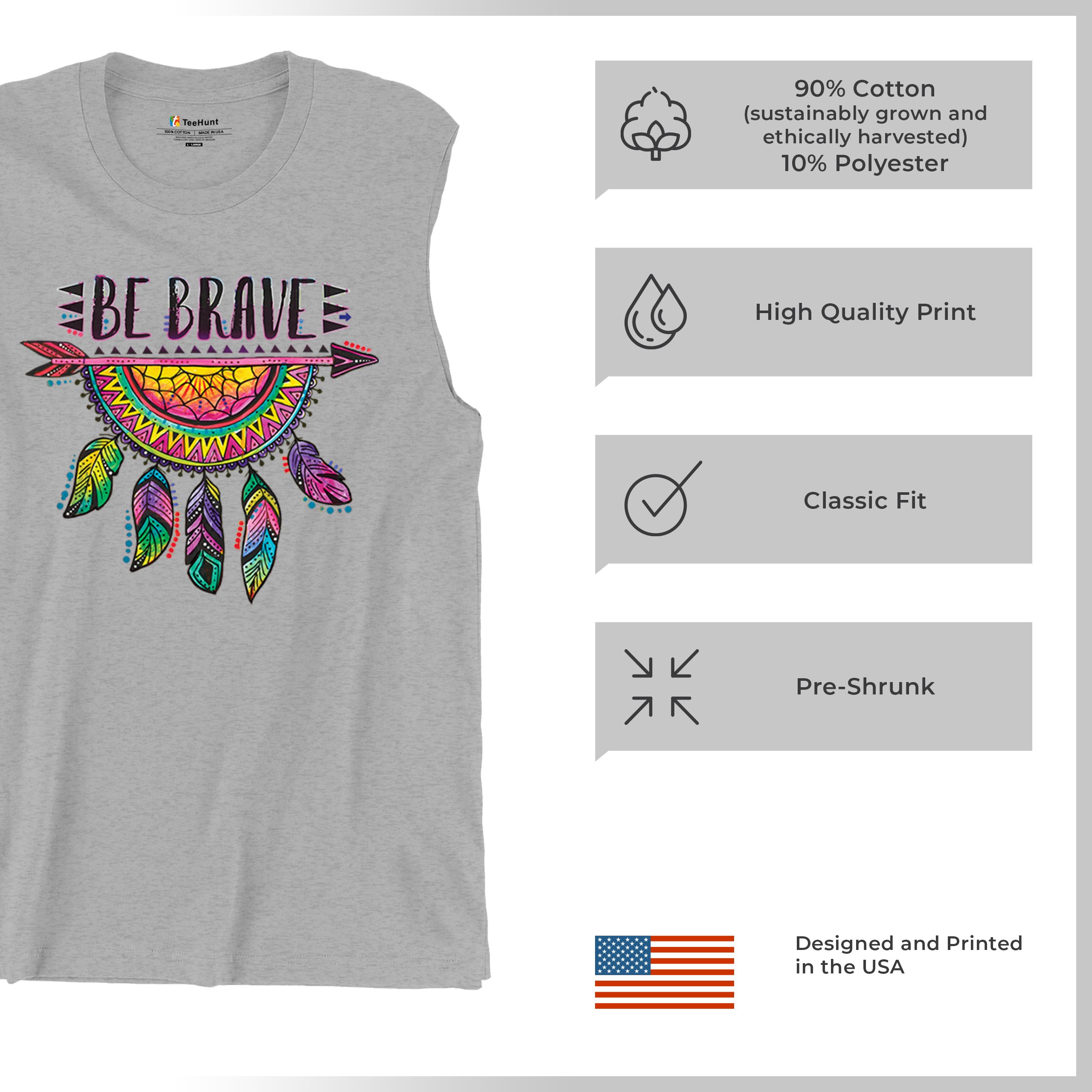 Be Brave Dream Catcher Muscle Shirt Dean Russo Motivation Feather Men's - Picture 14 of 43