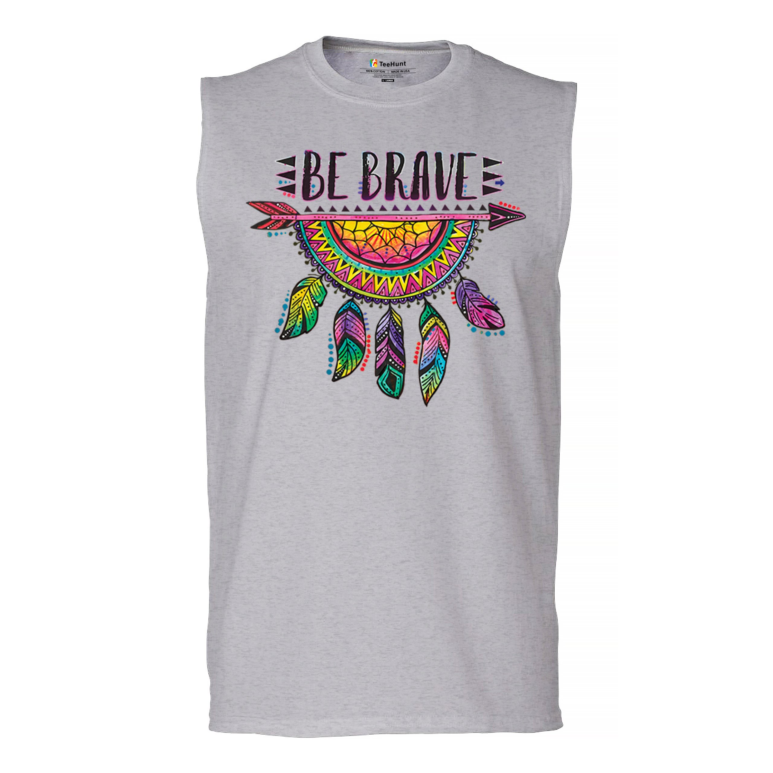 Be Brave Dream Catcher Muscle Shirt Dean Russo Motivation Feather Men's - Picture 9 of 43