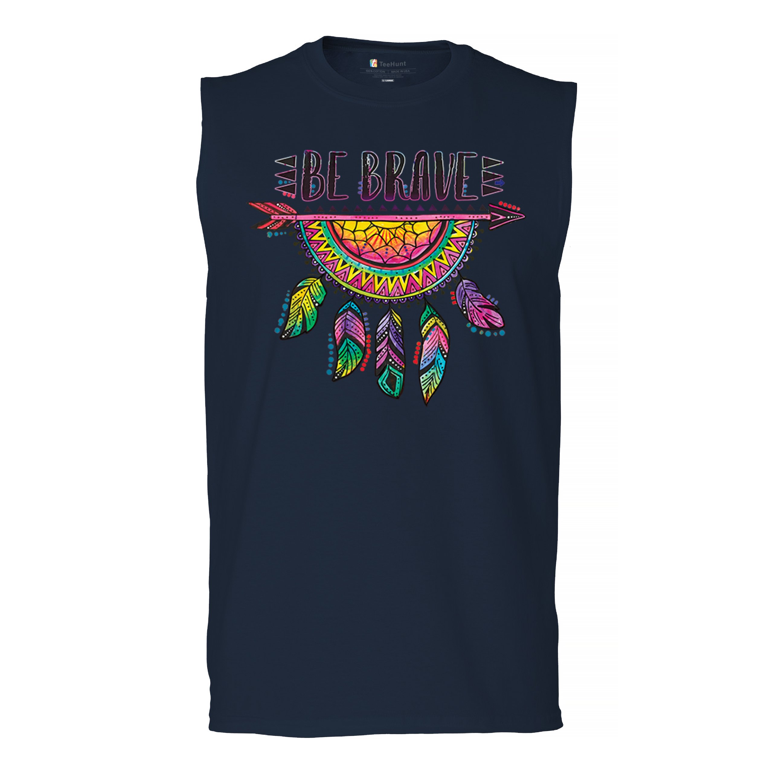 Be Brave Dream Catcher Muscle Shirt Dean Russo Motivation Feather Men's - Picture 30 of 43