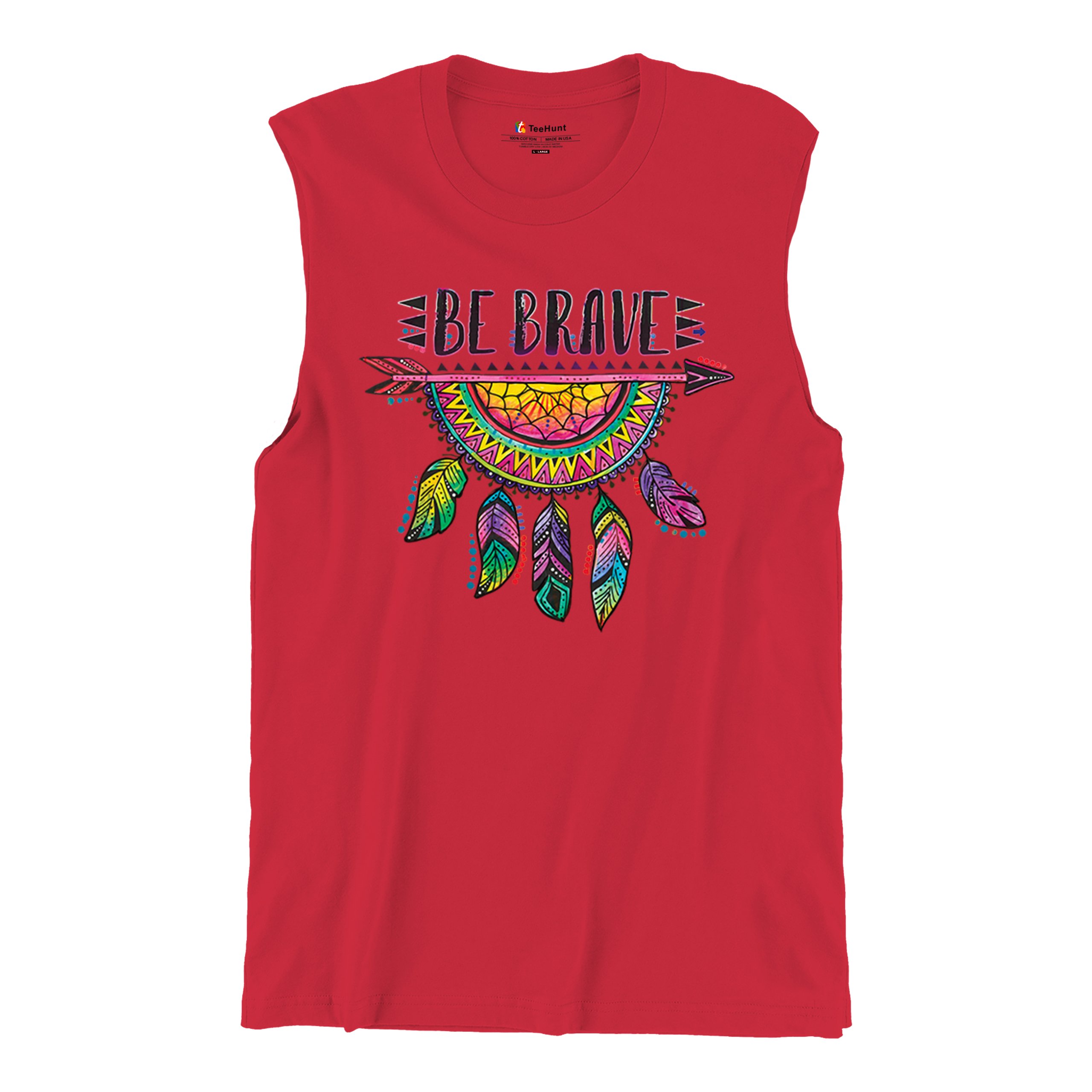 Be Brave Dream Catcher Muscle Shirt Dean Russo Motivation Feather Men's - Picture 20 of 43