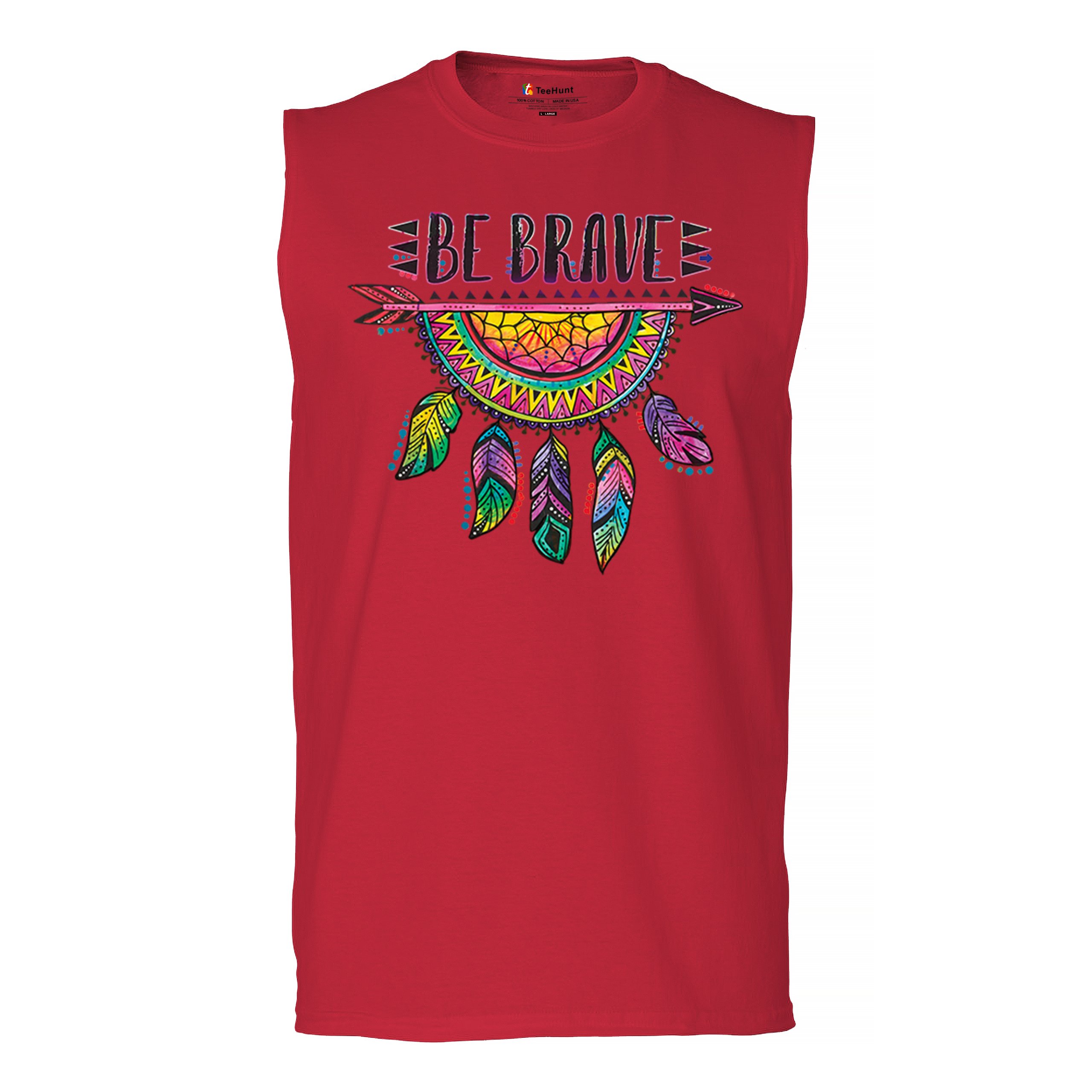 Be Brave Dream Catcher Muscle Shirt Dean Russo Motivation Feather Men's - Picture 16 of 43
