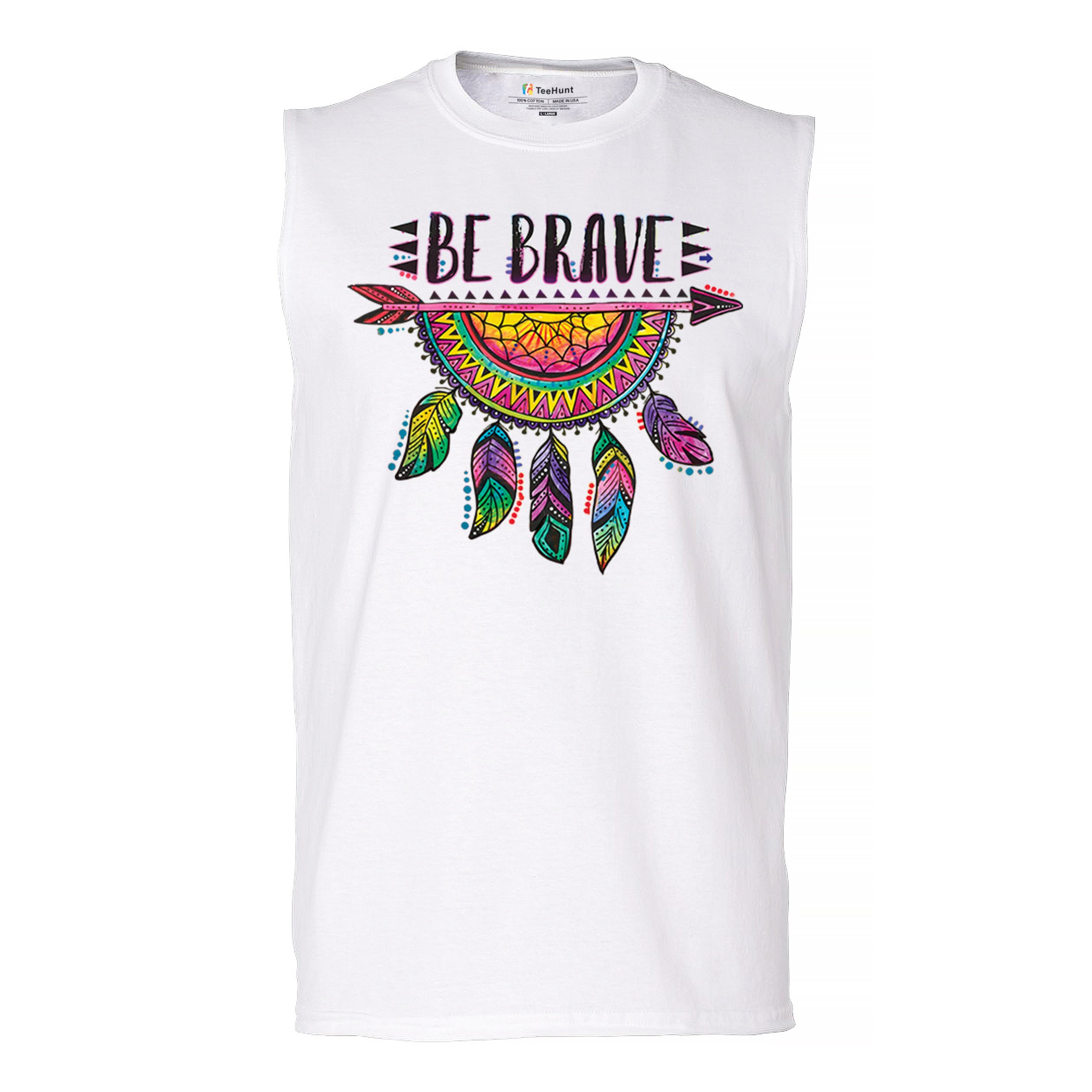 Be Brave Dream Catcher Muscle Shirt Dean Russo Motivation Feather Men's - Picture 23 of 43