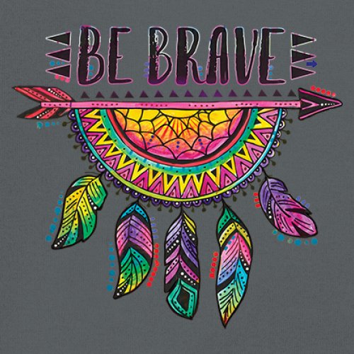 Be Brave Dream Catcher V-Neck T-shirt Dean Russo Motivation Feather Tee - Picture 25 of 29