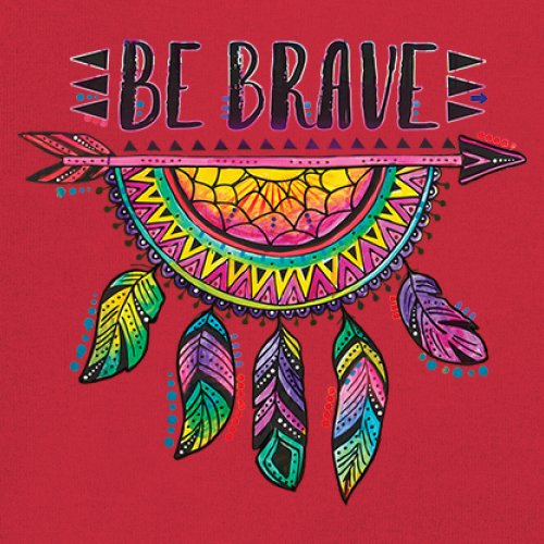 Be Brave Dream Catcher V-Neck T-shirt Dean Russo Motivation Feather Tee - Picture 11 of 29