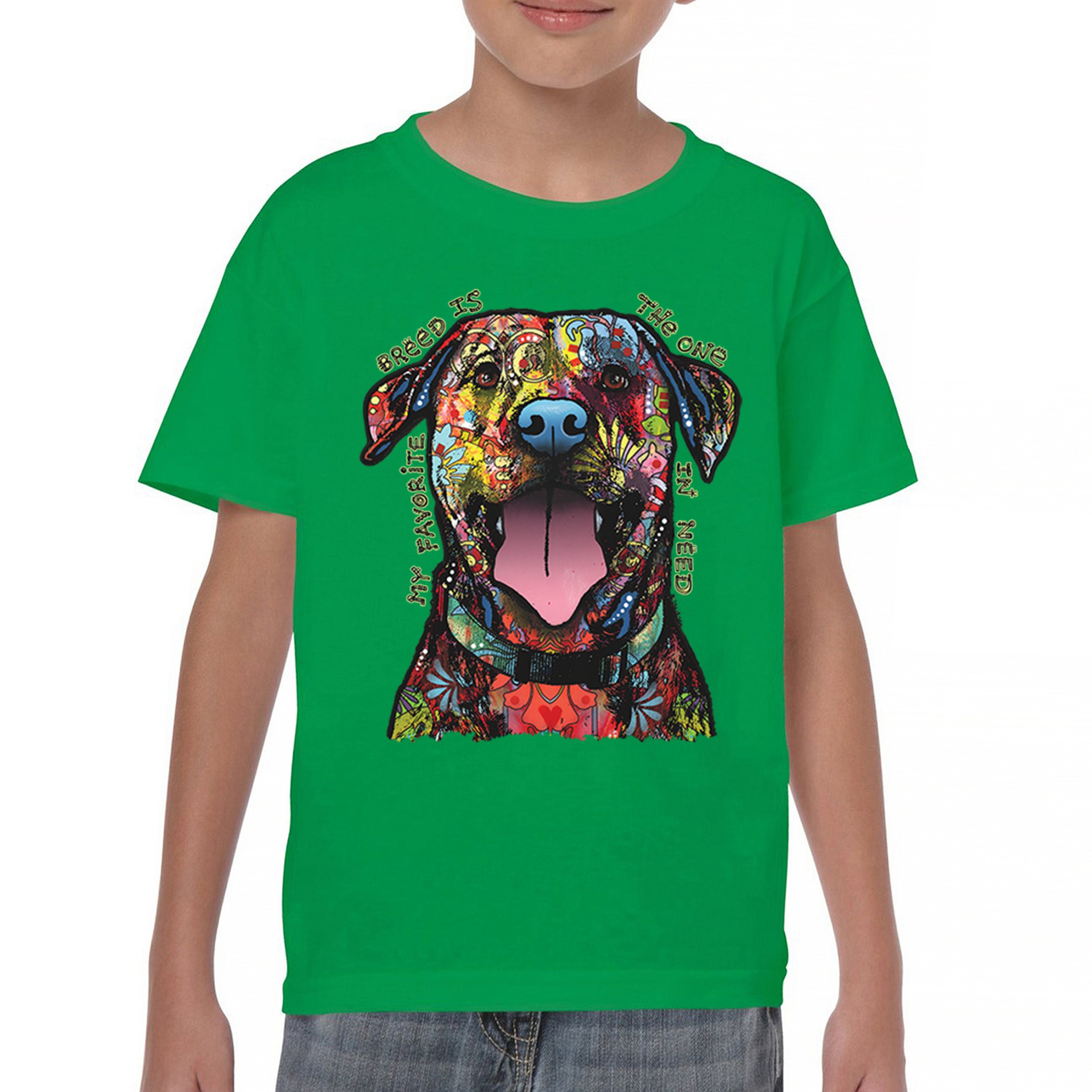 My Favorite Breed Is The One In Need Youth T-shirt Dean Russo Neon Dog Kids - Picture 30 of 50