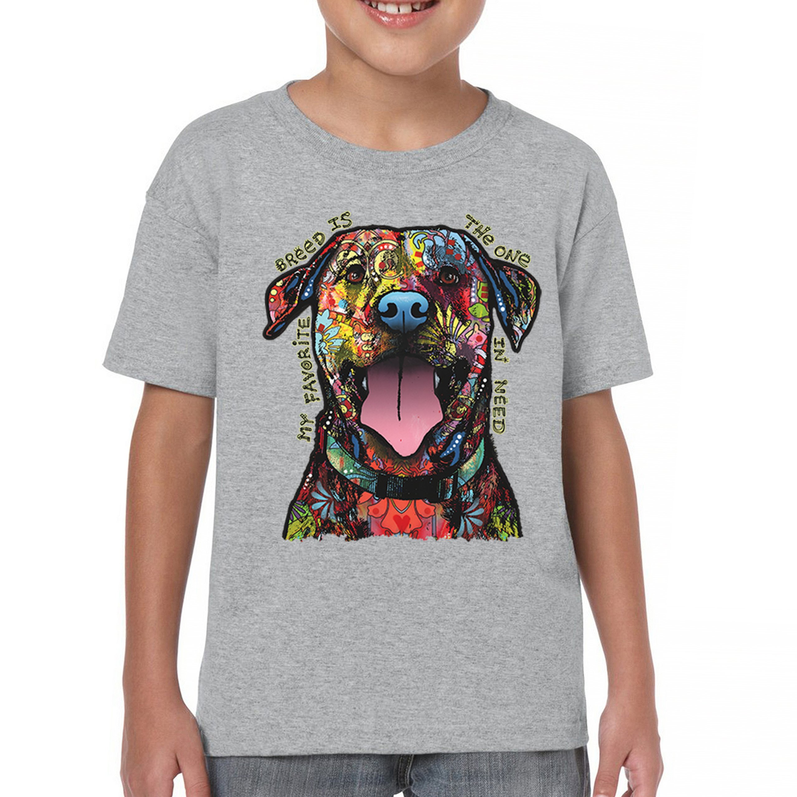 My Favorite Breed Is The One In Need Youth T-shirt Dean Russo Neon Dog Kids - Picture 9 of 50