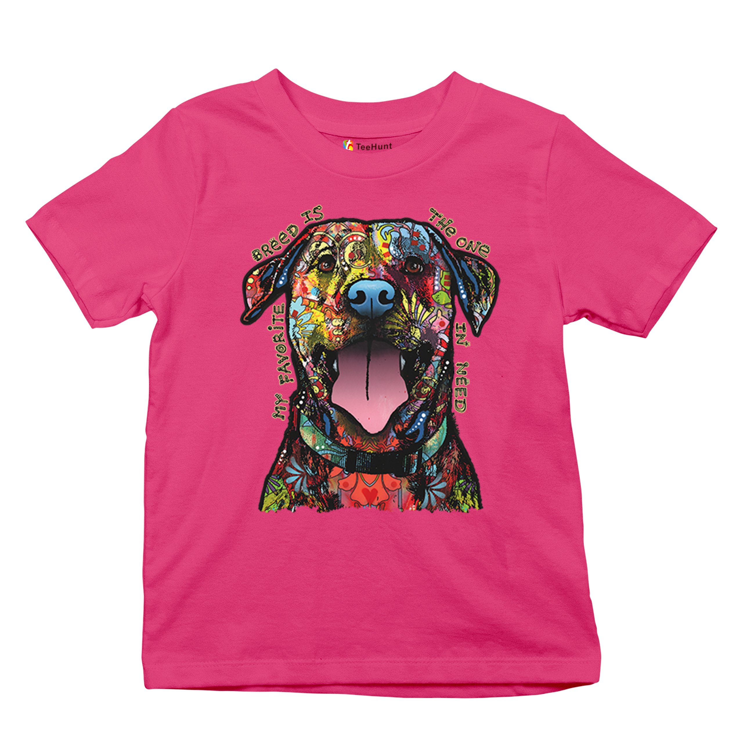 My Favorite Breed Is The One In Need Youth T-shirt Dean Russo Neon Dog Kids - Picture 48 of 50