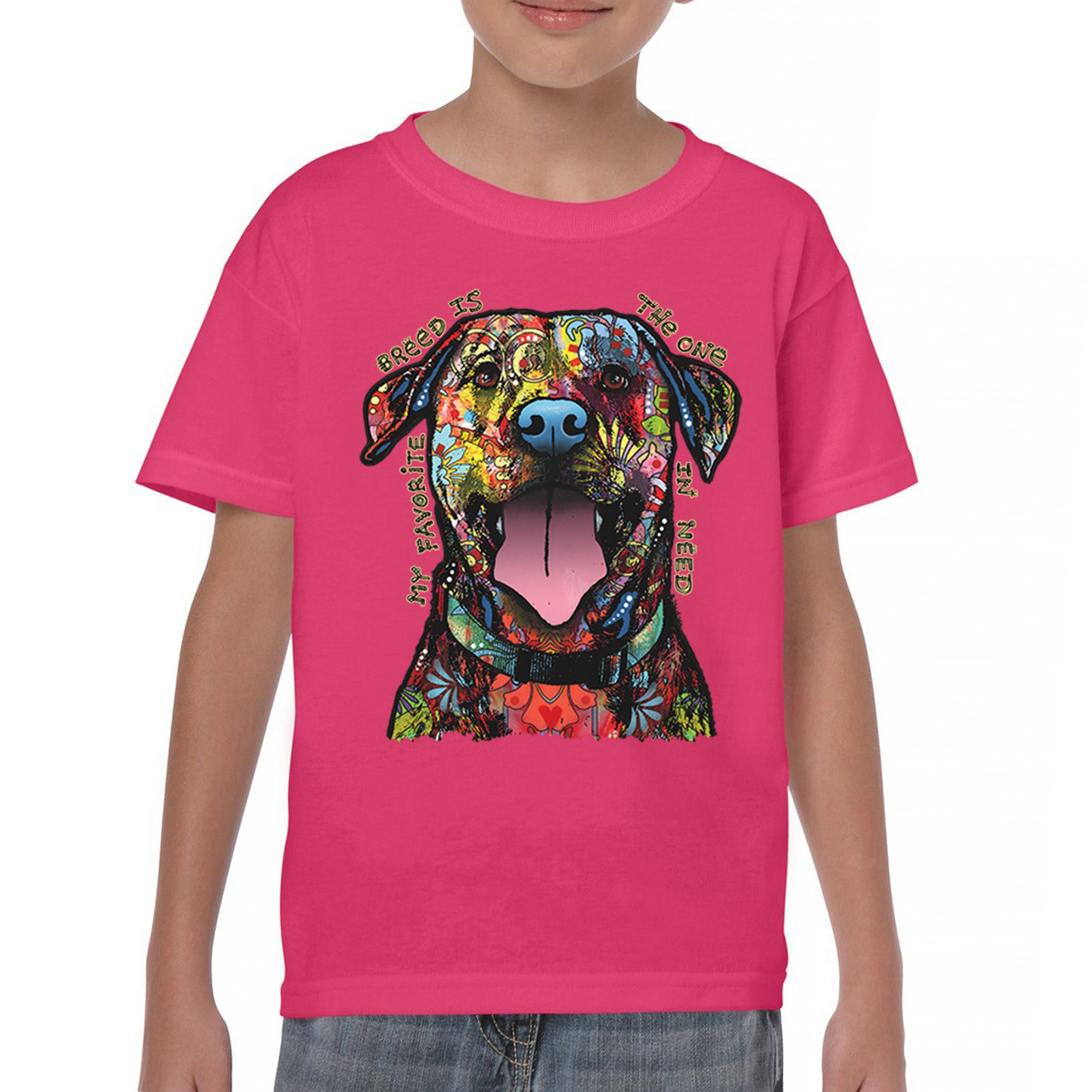 My Favorite Breed Is The One In Need Youth T-shirt Dean Russo Neon Dog Kids - Picture 44 of 50