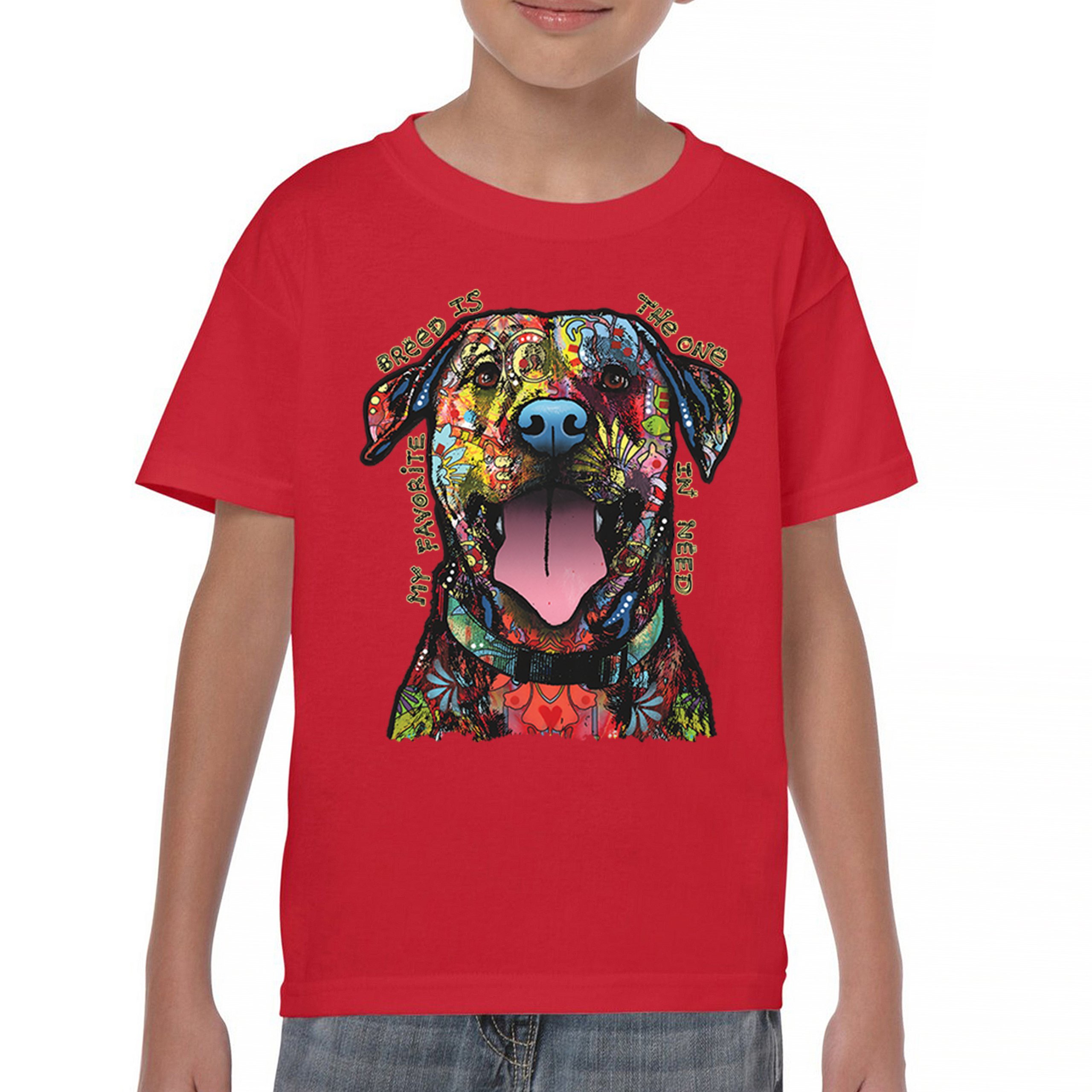 My Favorite Breed Is The One In Need Youth T-shirt Dean Russo Neon Dog Kids - Picture 16 of 50