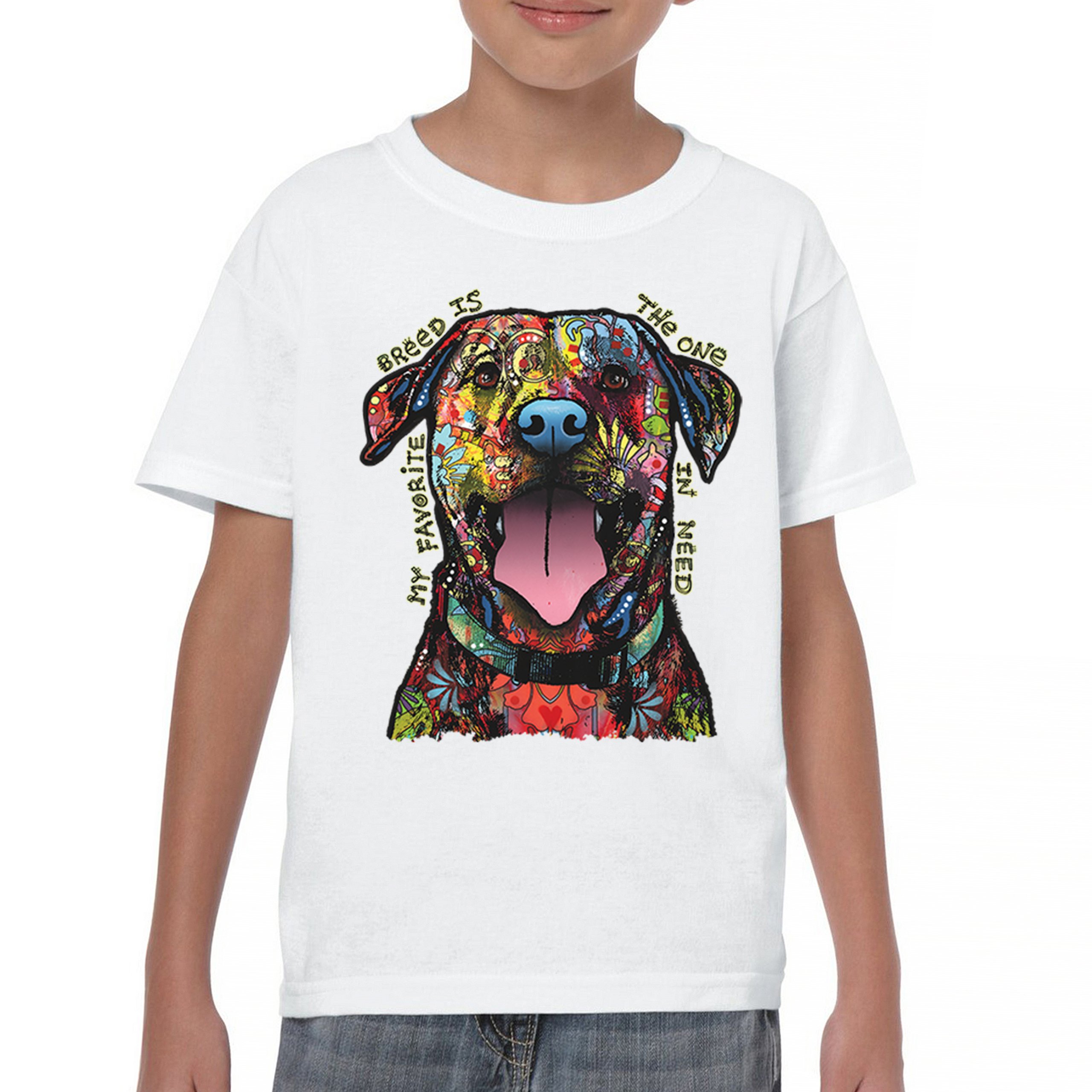 My Favorite Breed Is The One In Need Youth T-shirt Dean Russo Neon Dog Kids - Picture 23 of 50