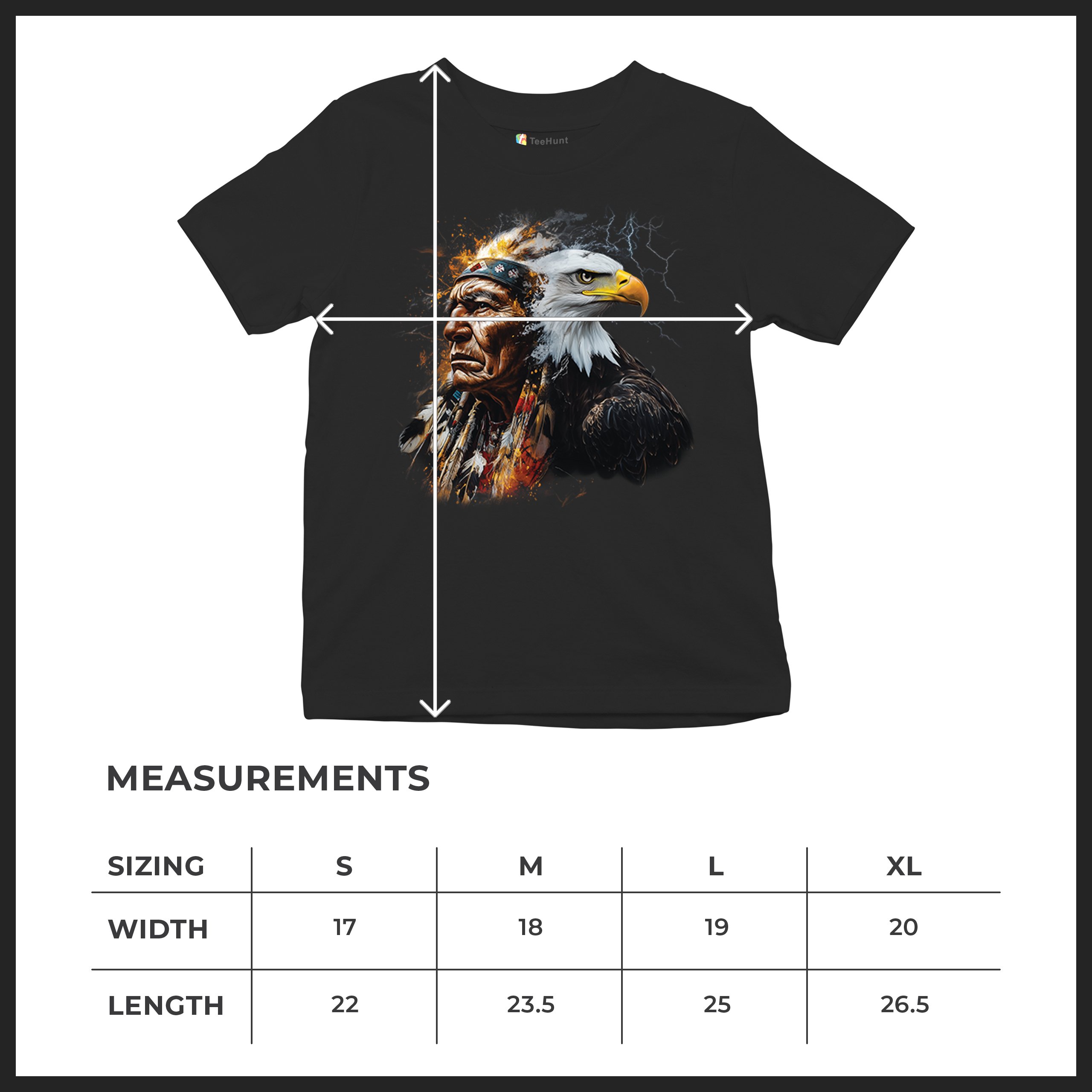 Native American Eagle Chief Youth T-shirt Spirit Warrior Nature Totem USA Kids - Picture 8 of 50