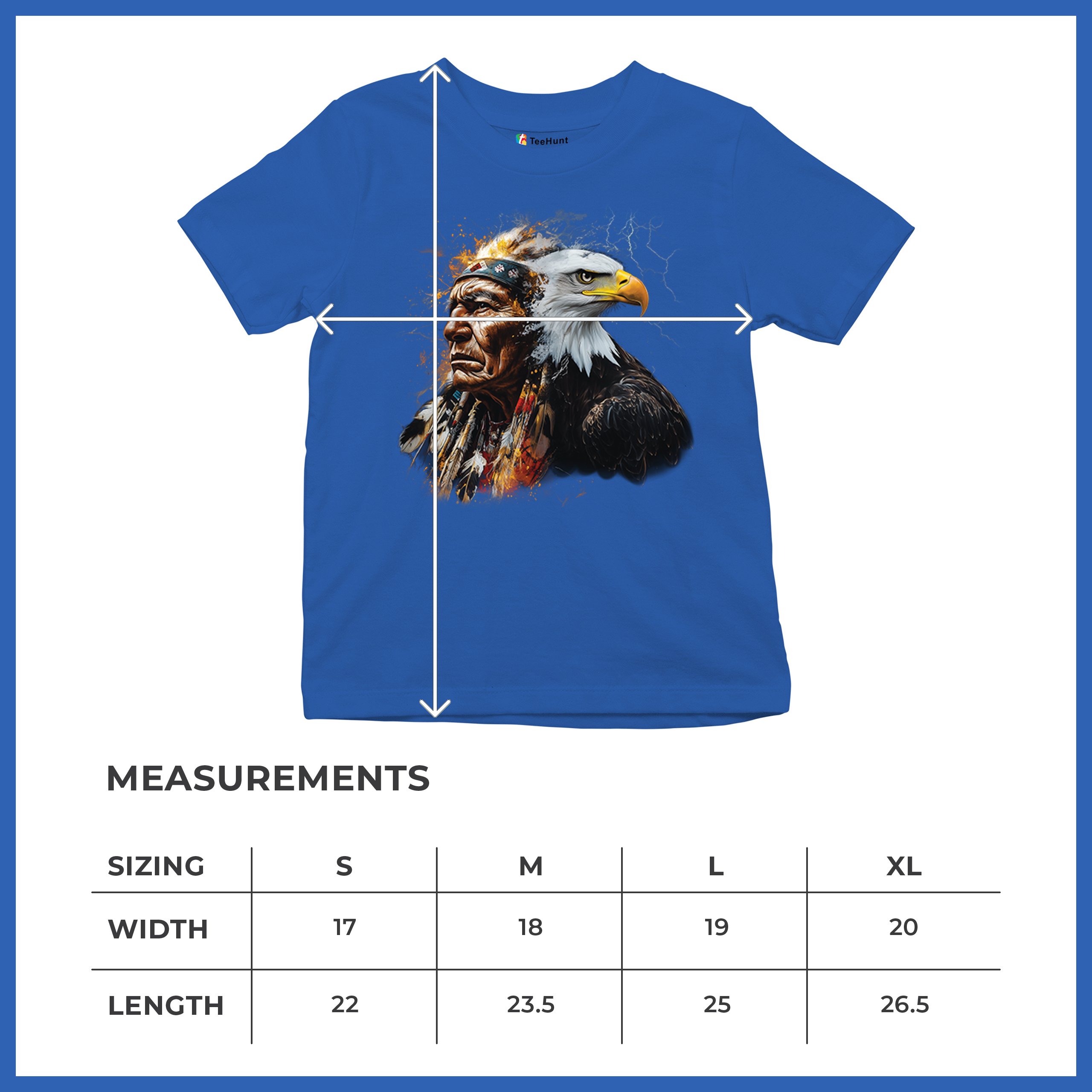 Native American Eagle Chief Youth T-shirt Spirit Warrior Nature Totem USA Kids - Picture 43 of 50